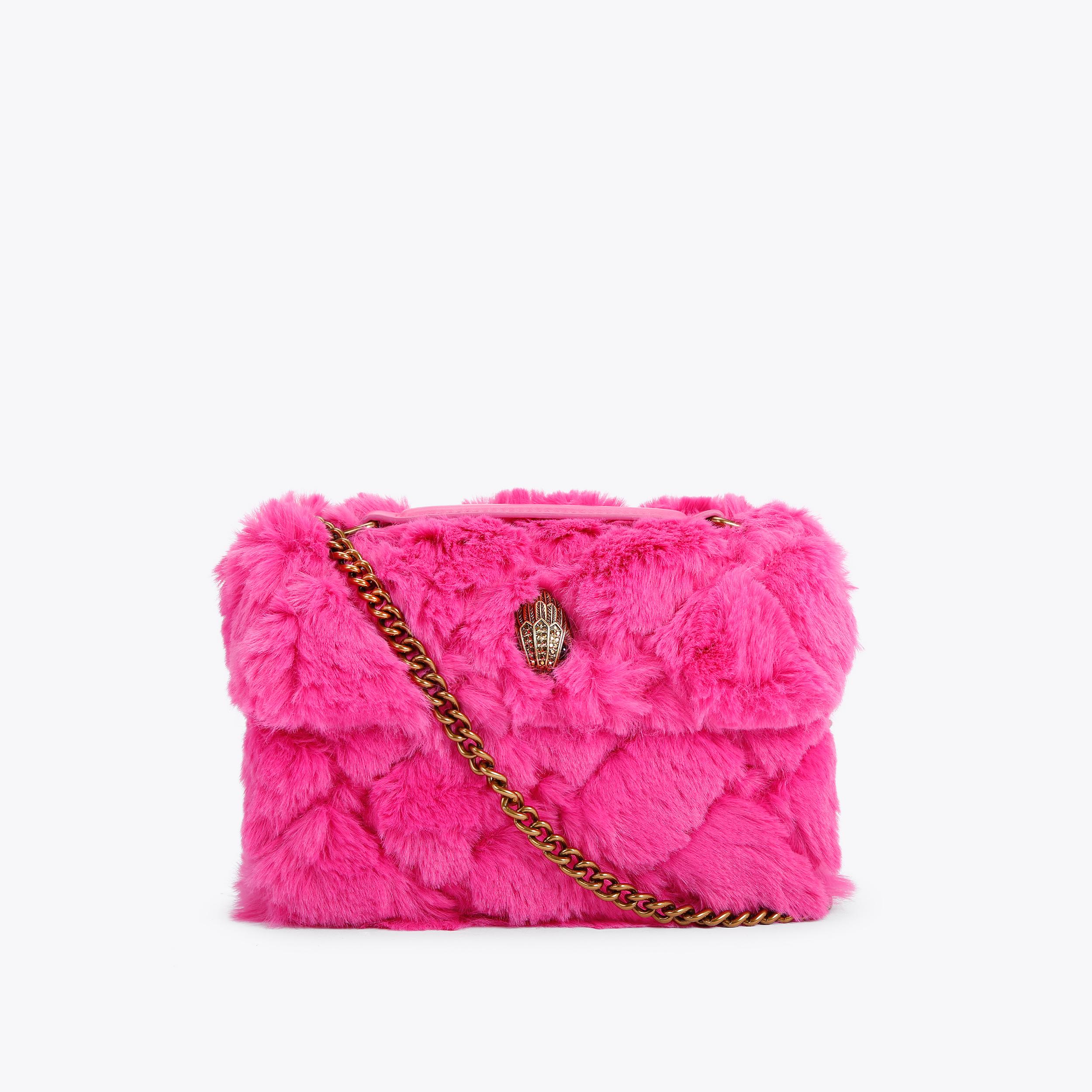 総丈100/激レアデザイン◎ ピンクリス エンバ ファーコート 軽量 毛皮 XL FAUX FUR MD KENSINGTON Pink Faux Fur Medium Kensington Bag by KURT