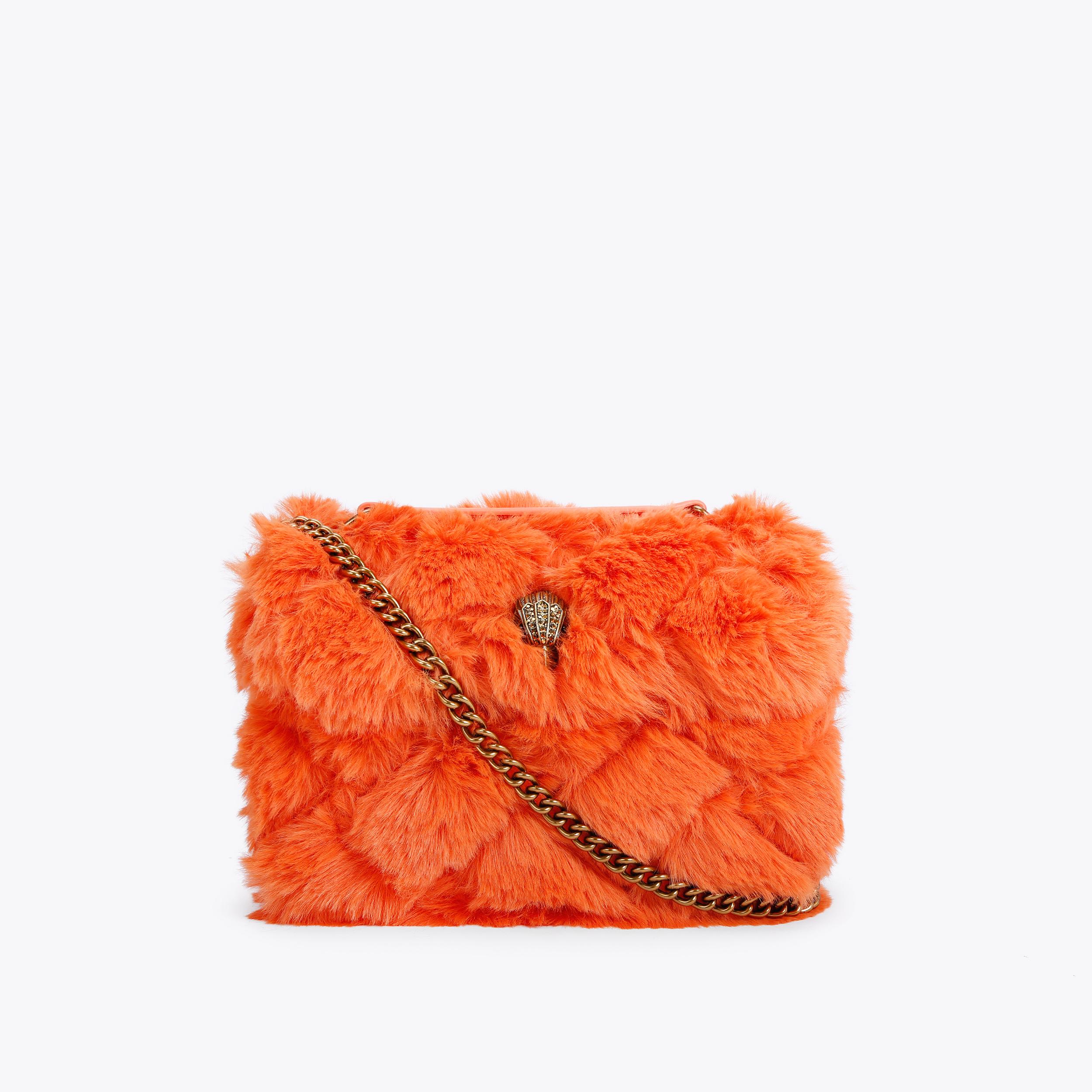FAUX FUR MD KENSINGTON Orange Faux Fur Medium Kensington Bag by