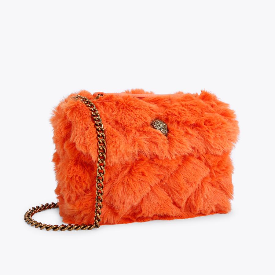 FAUX FUR MD KENSINGTON Orange Faux Fur Medium Kensington Bag by