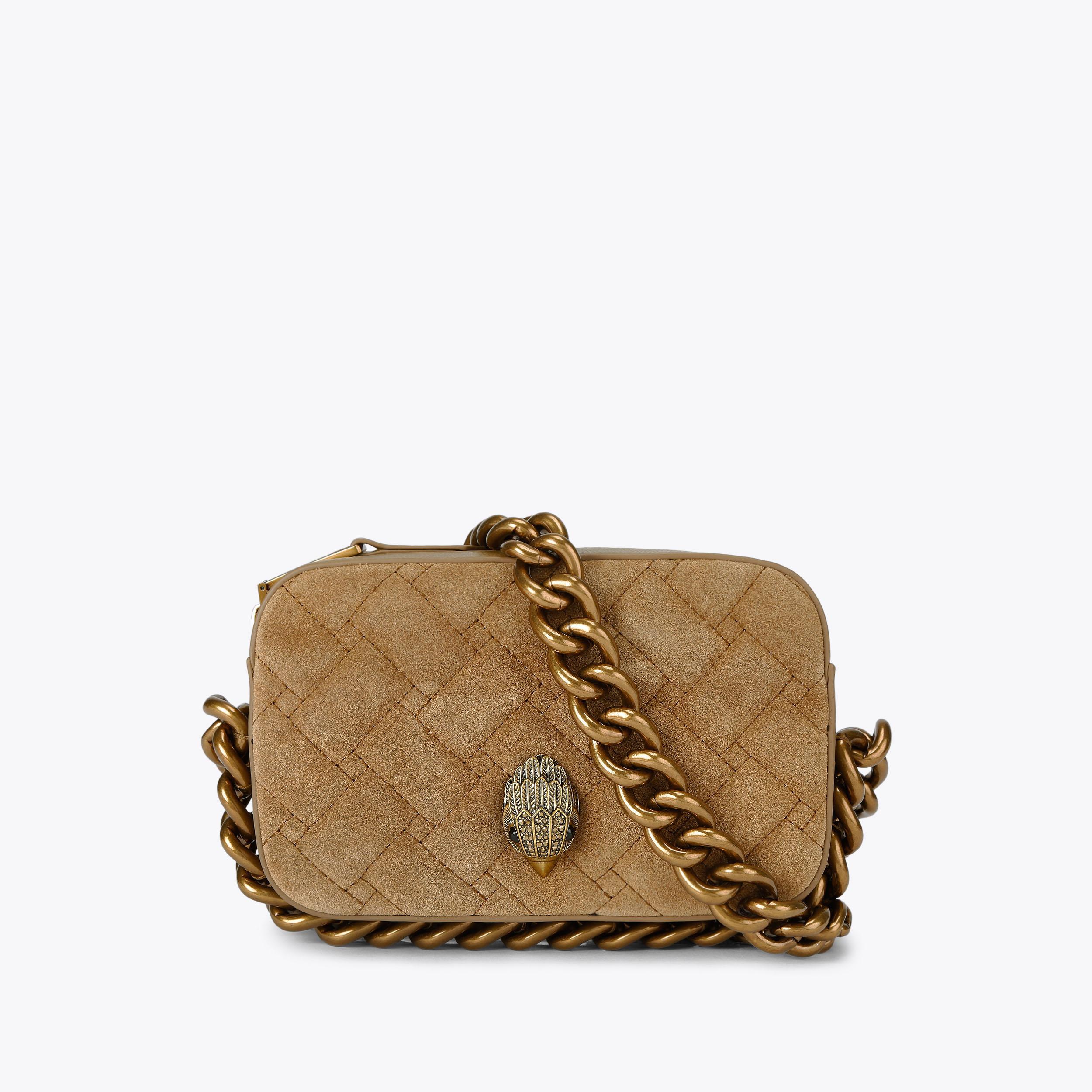 KENSINGTON SM CAMERA CH Camel Suede Camera Bag by KURT GEIGER LONDON