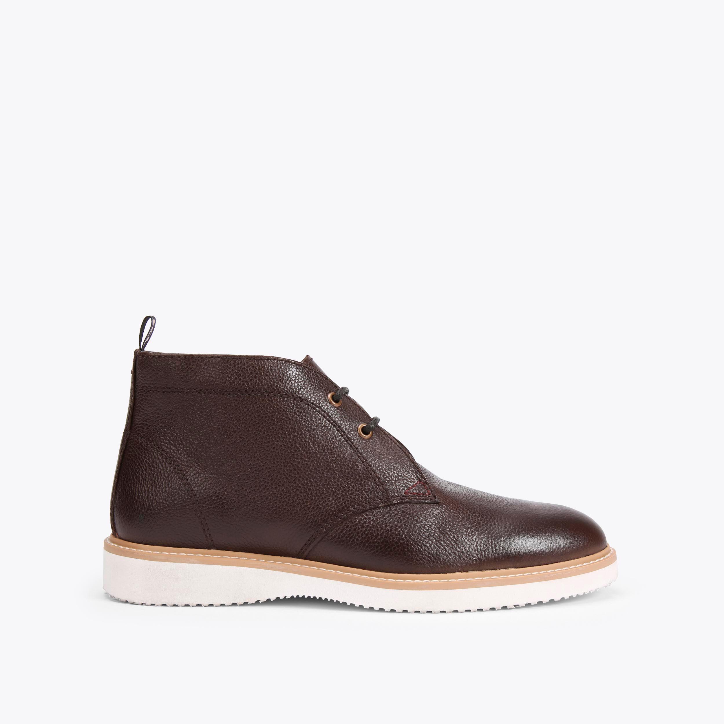 carvela by kurt geiger DENNIS Brown Textured Leather Lace Up Boots by KG KURT GEIGER