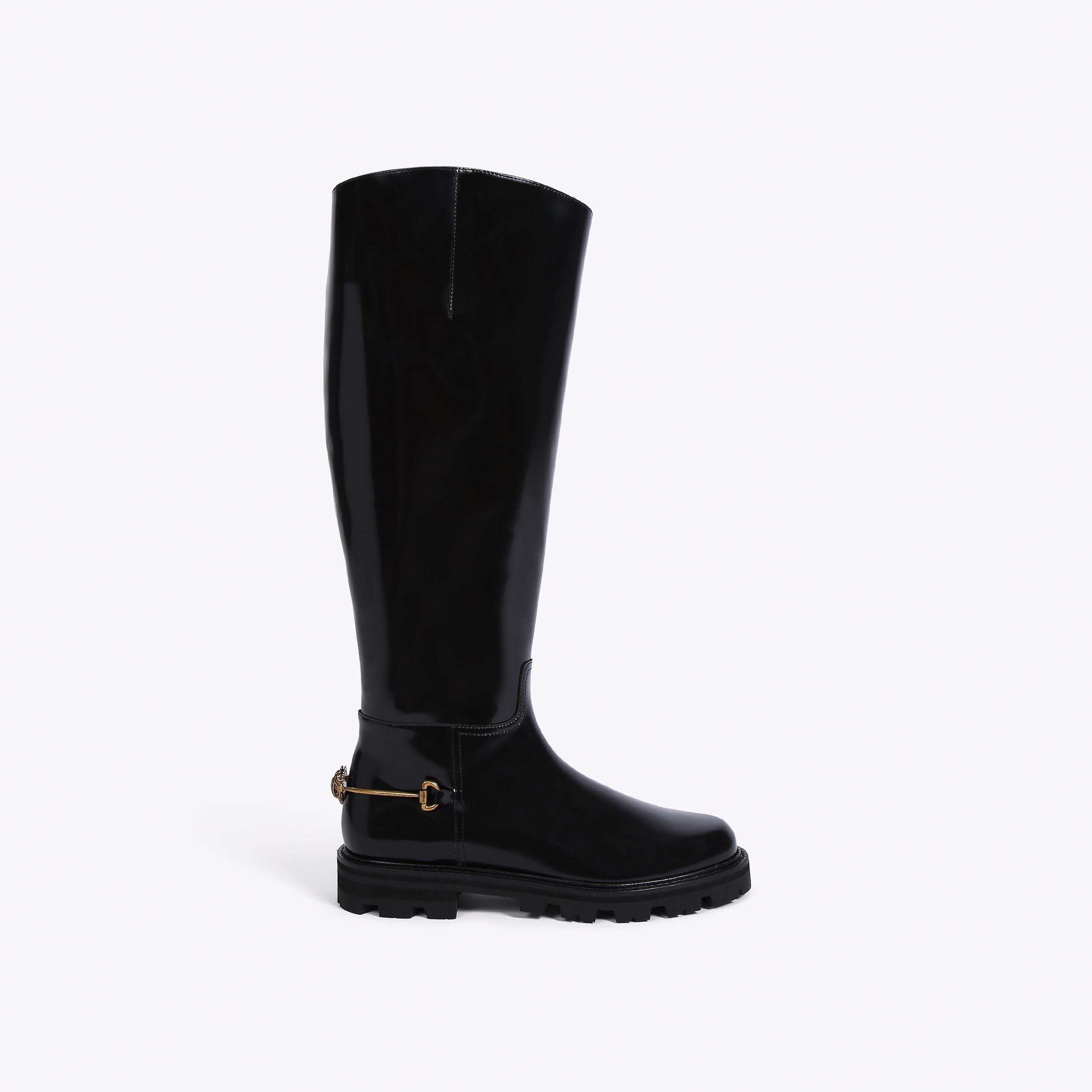 CARNABY RIDING BOOT Black Cow Leather Ankle Boots by KURT GEIGER LONDON