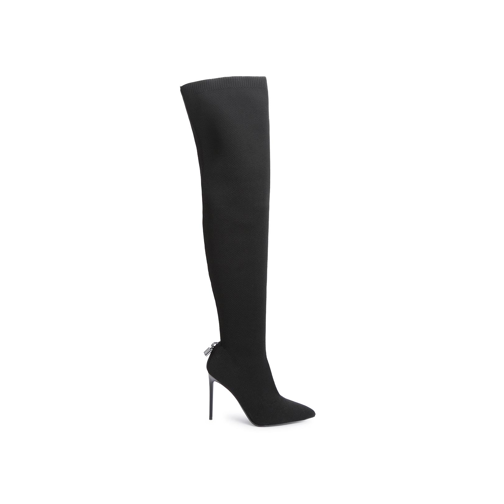 VIXEN OTK Black Knitted Over The Knee Boots by CARVELA