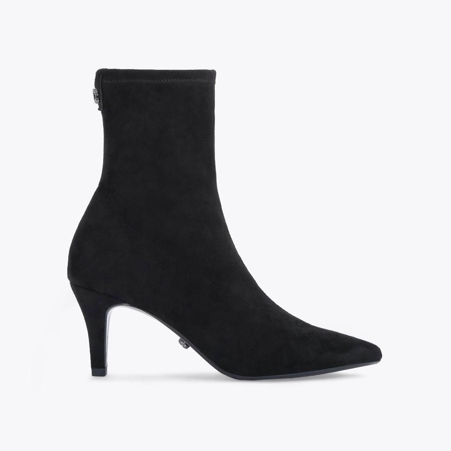 FLUTE SOCK Black Suedette Heeled Ankle Boot by CARVELA COMFORT
