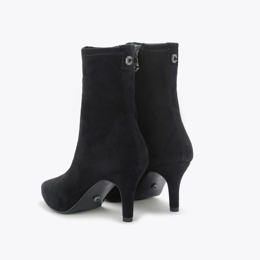 FLUTE SOCK Black Suedette Heeled Ankle Boot by CARVELA COMFORT