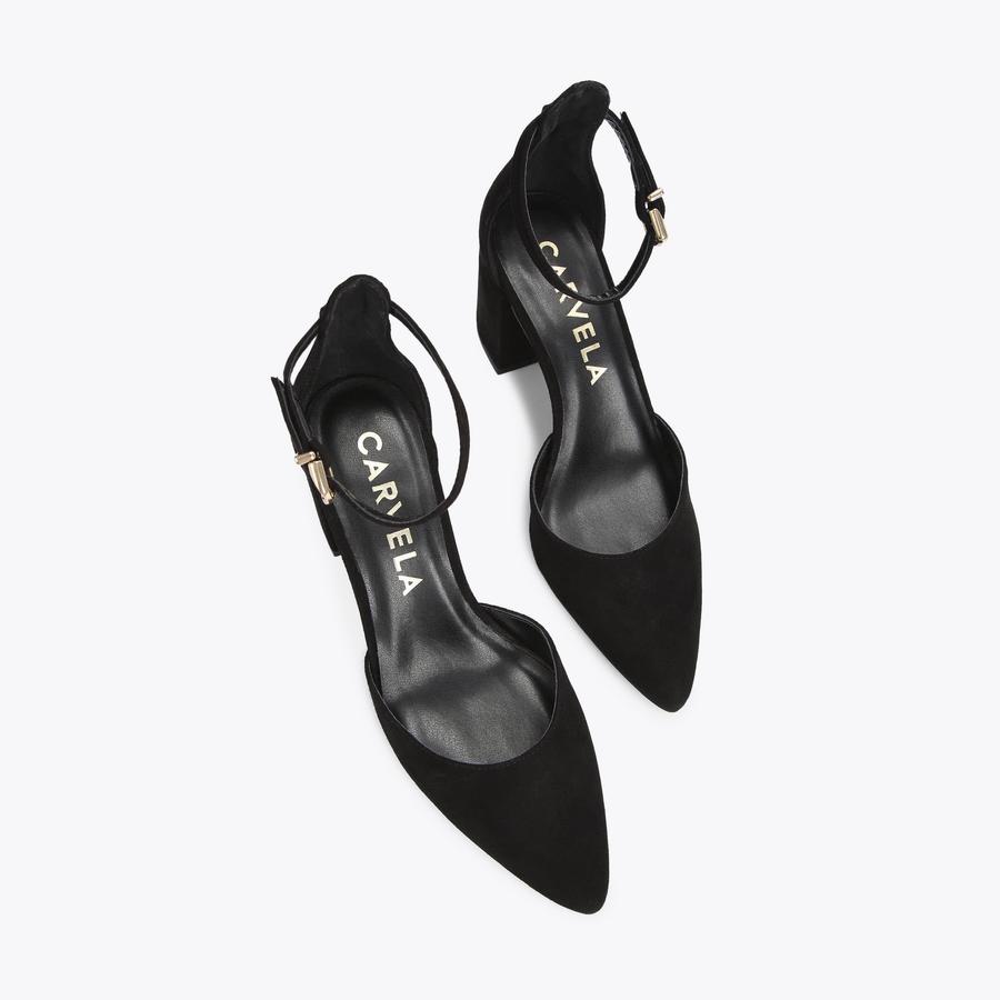 DUET Black Suede Block Heels by CARVELA COMFORT