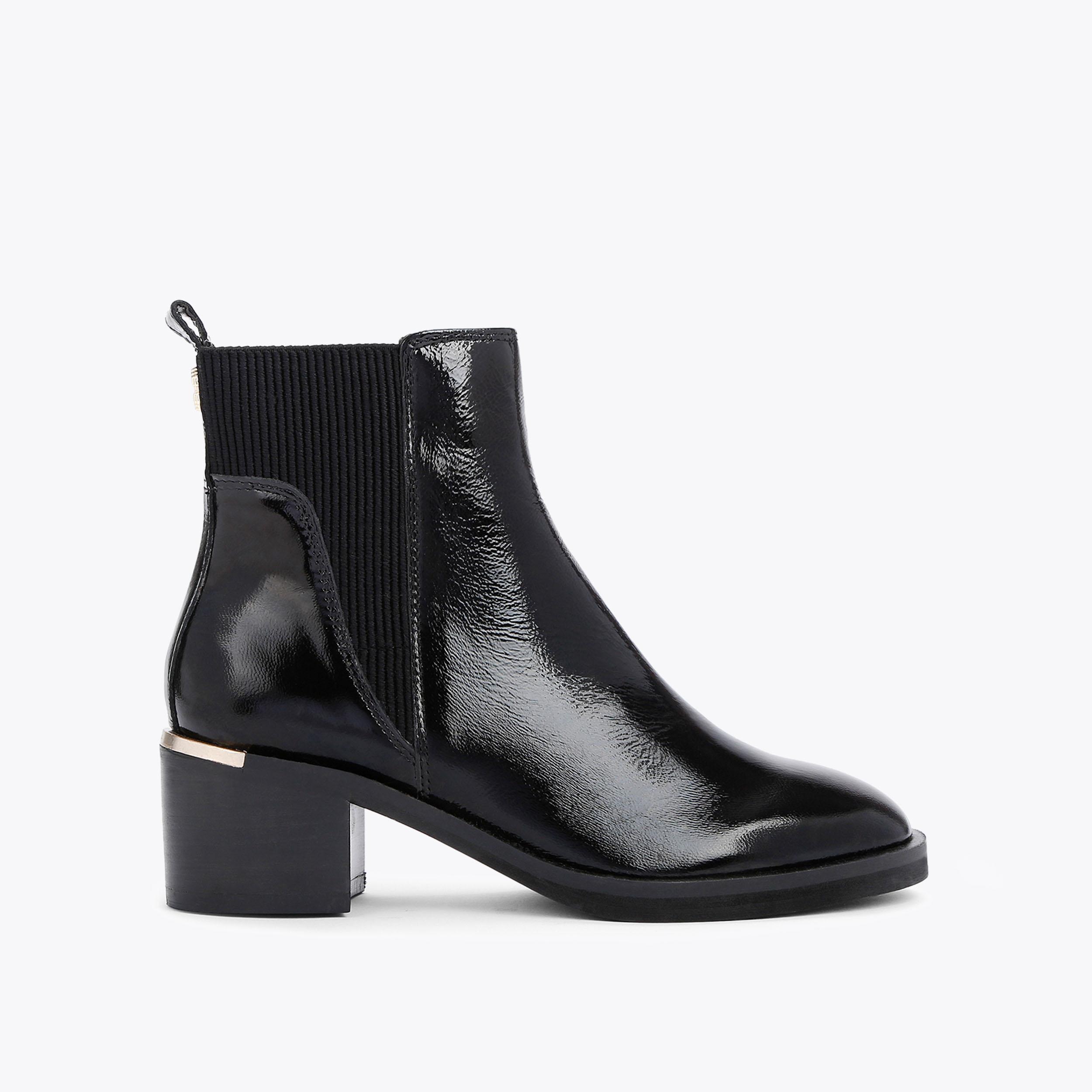 LIBERTY ANKLE Black Patent Leather Ankle Heel Boot by CARVELA
