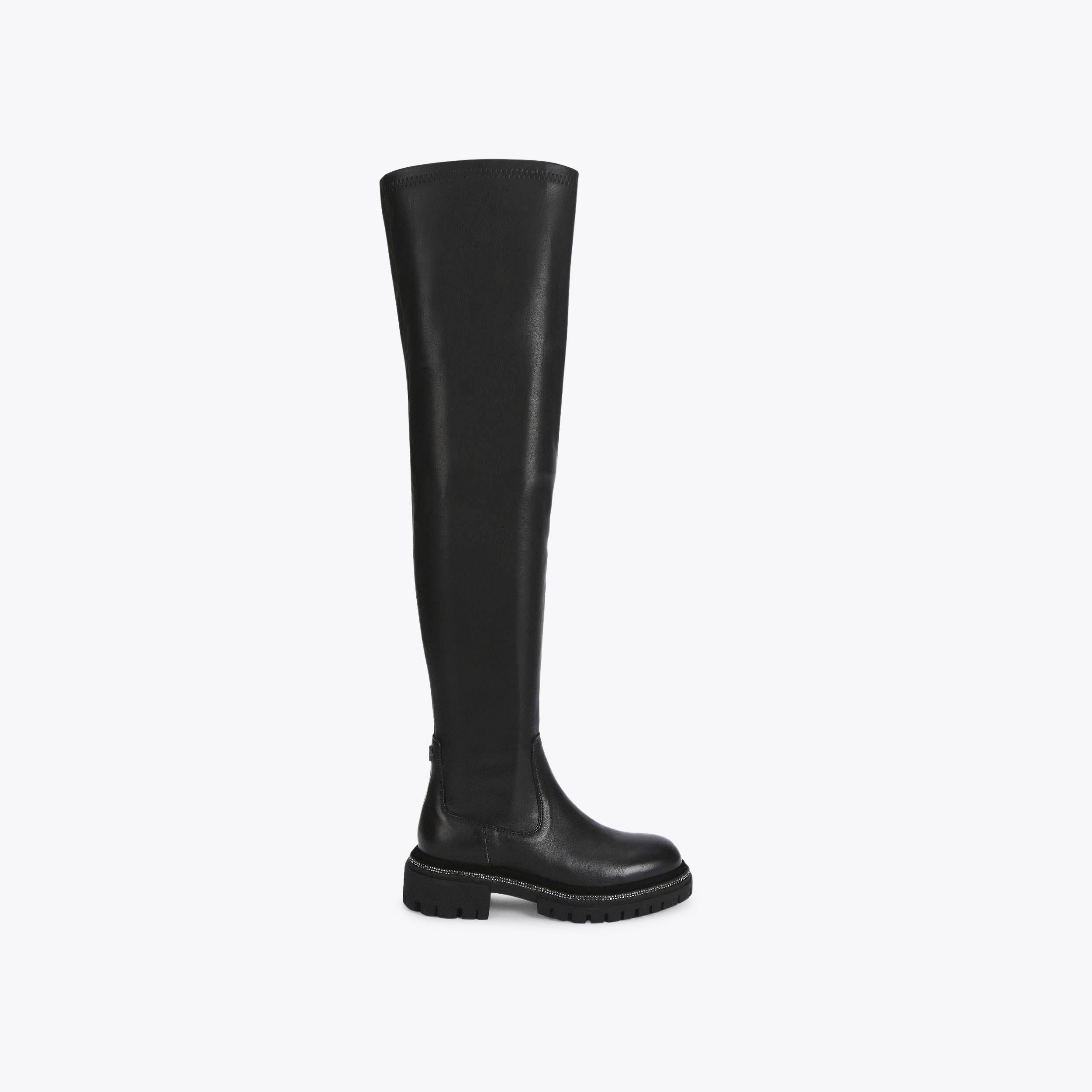 Carvela black clearance knee high boots