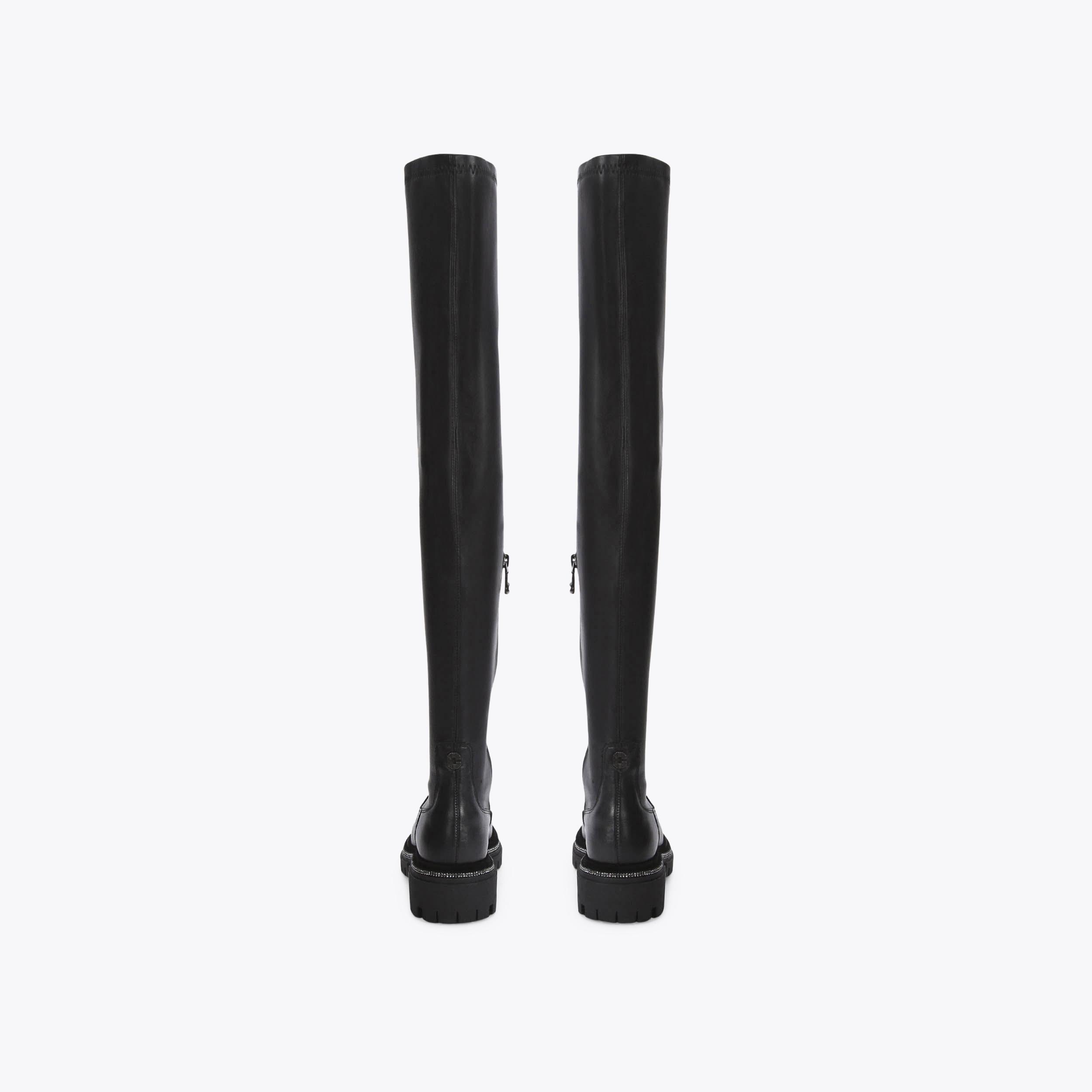 DAZZLE HIGH Flat Knee High Boot Black by CARVELA