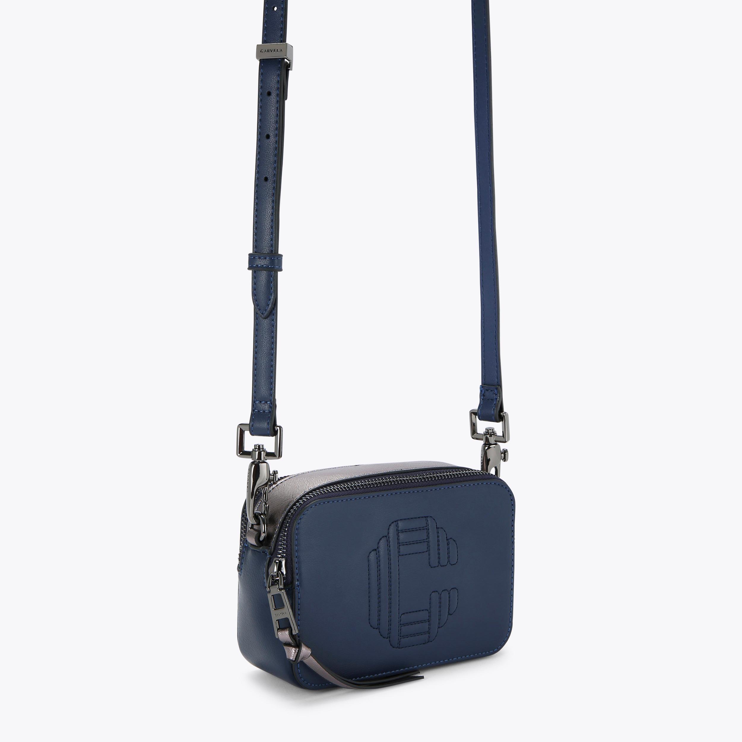 ICON MINI X BODY Navy Cross Body Bag by CARVELA
