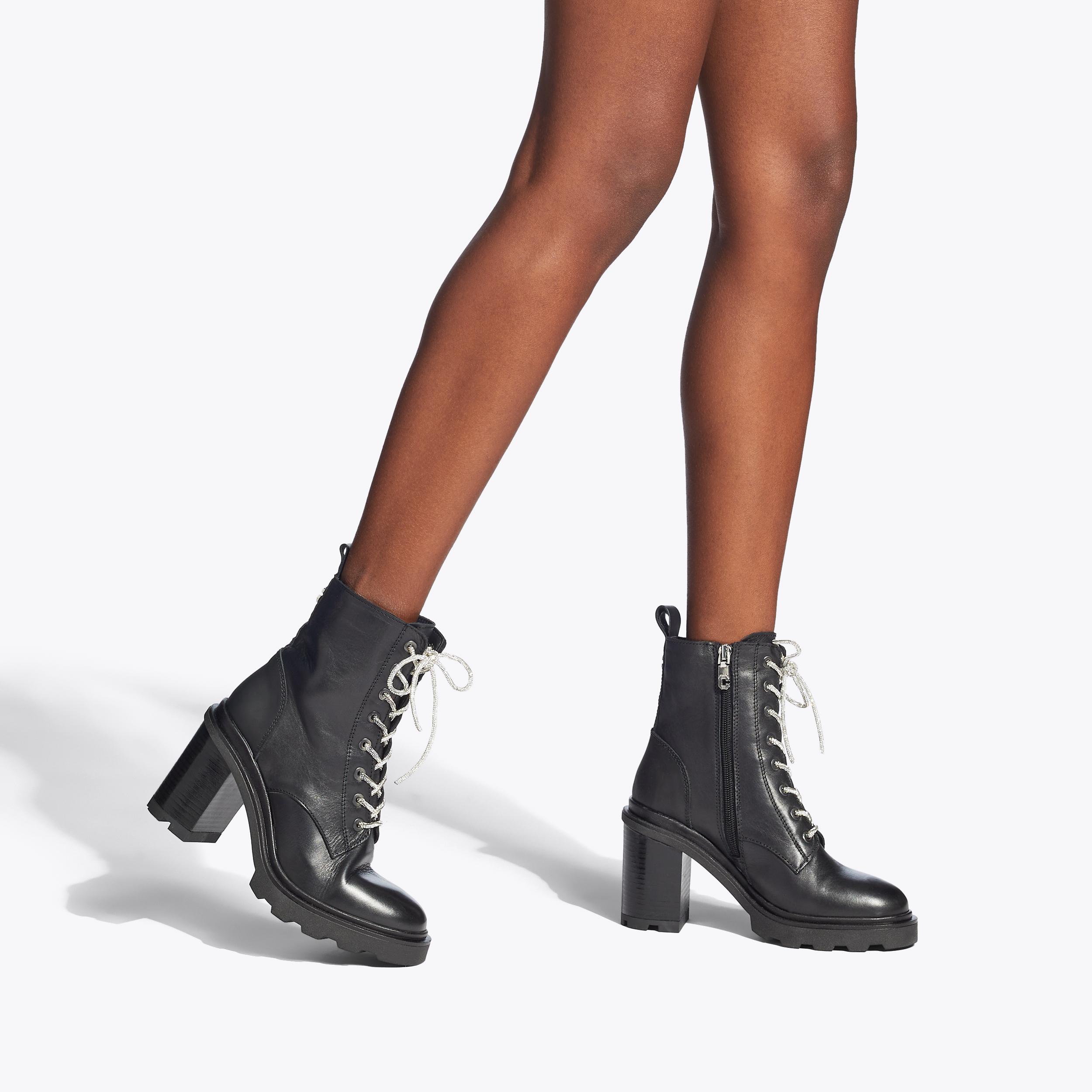 INFINITY Black Leather Heeled Ankle Boot by CARVELA