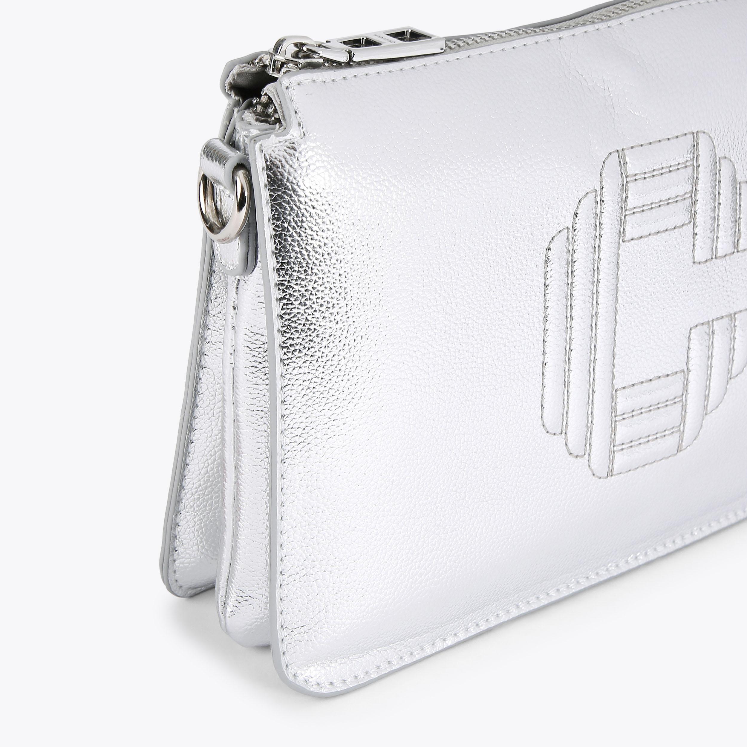 ICON TRIPLE Silver Cross Body Bag by CARVELA