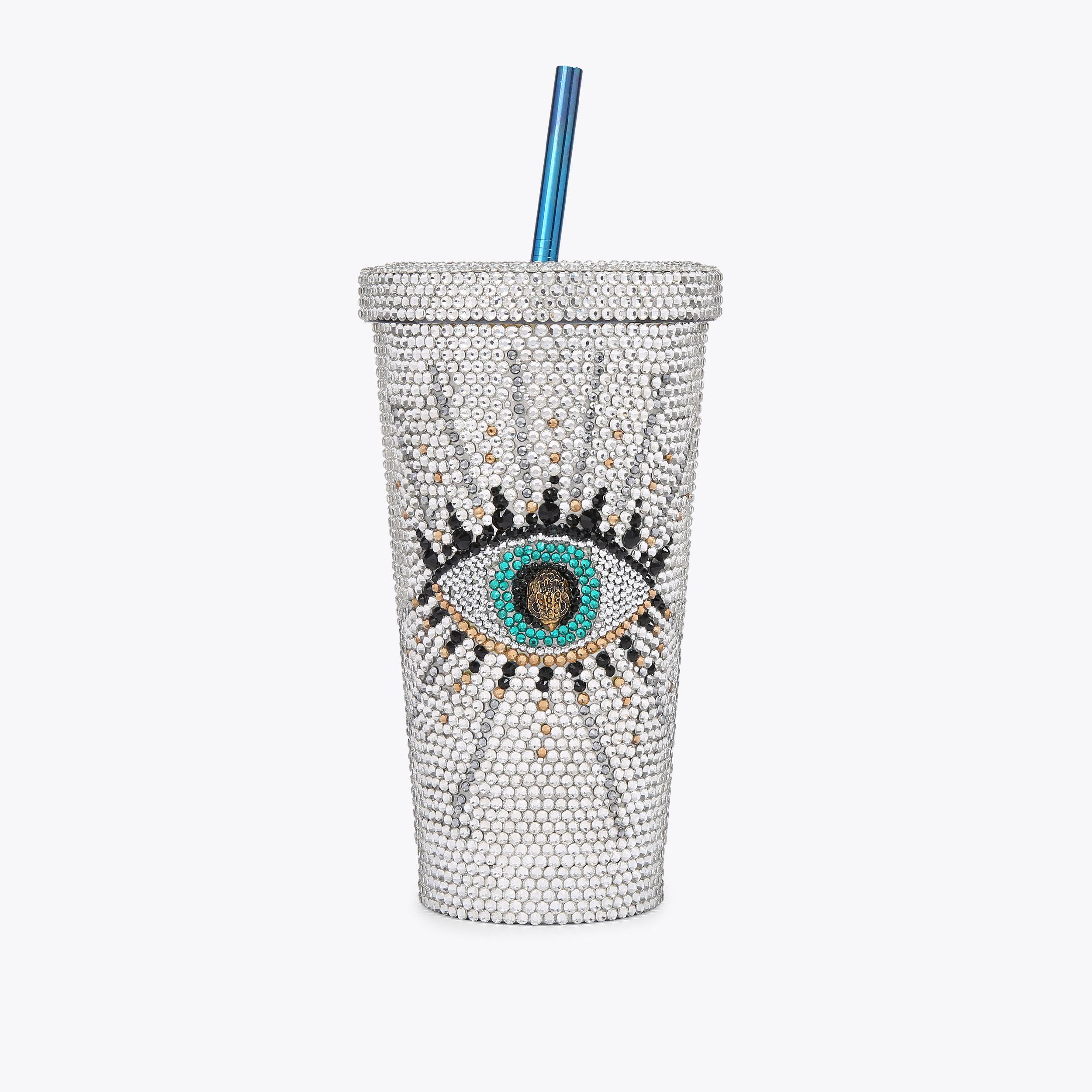 CRYSTAL TUMBLER Silver Crystal Tumbler Reusable Cup by KURT GEIGER LONDON