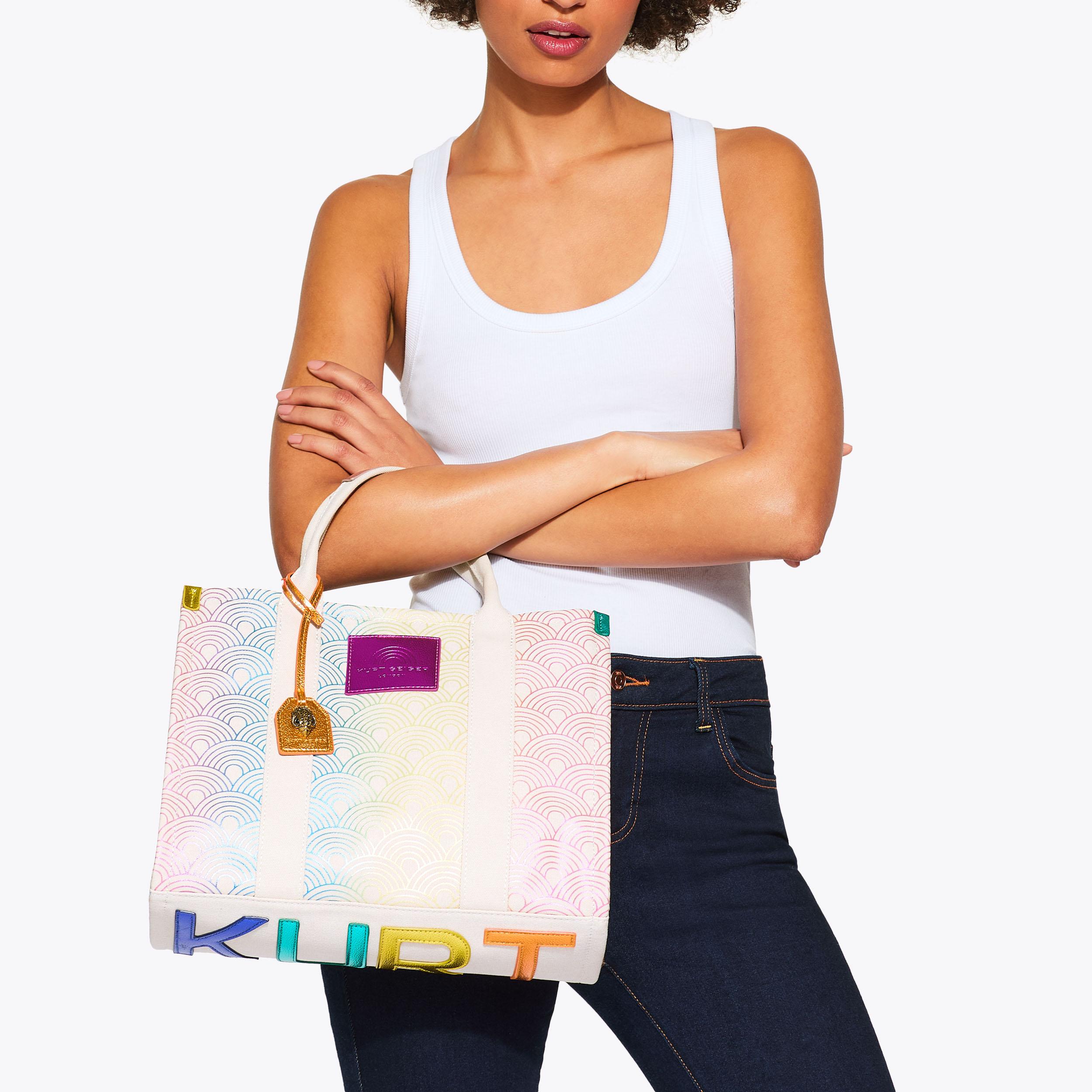 Kurt Geiger Tote Bag
 SOUTHBANK TOTE Naturel Rainbow Ombre Cross Body Tote by KURT GEIGER LONDON