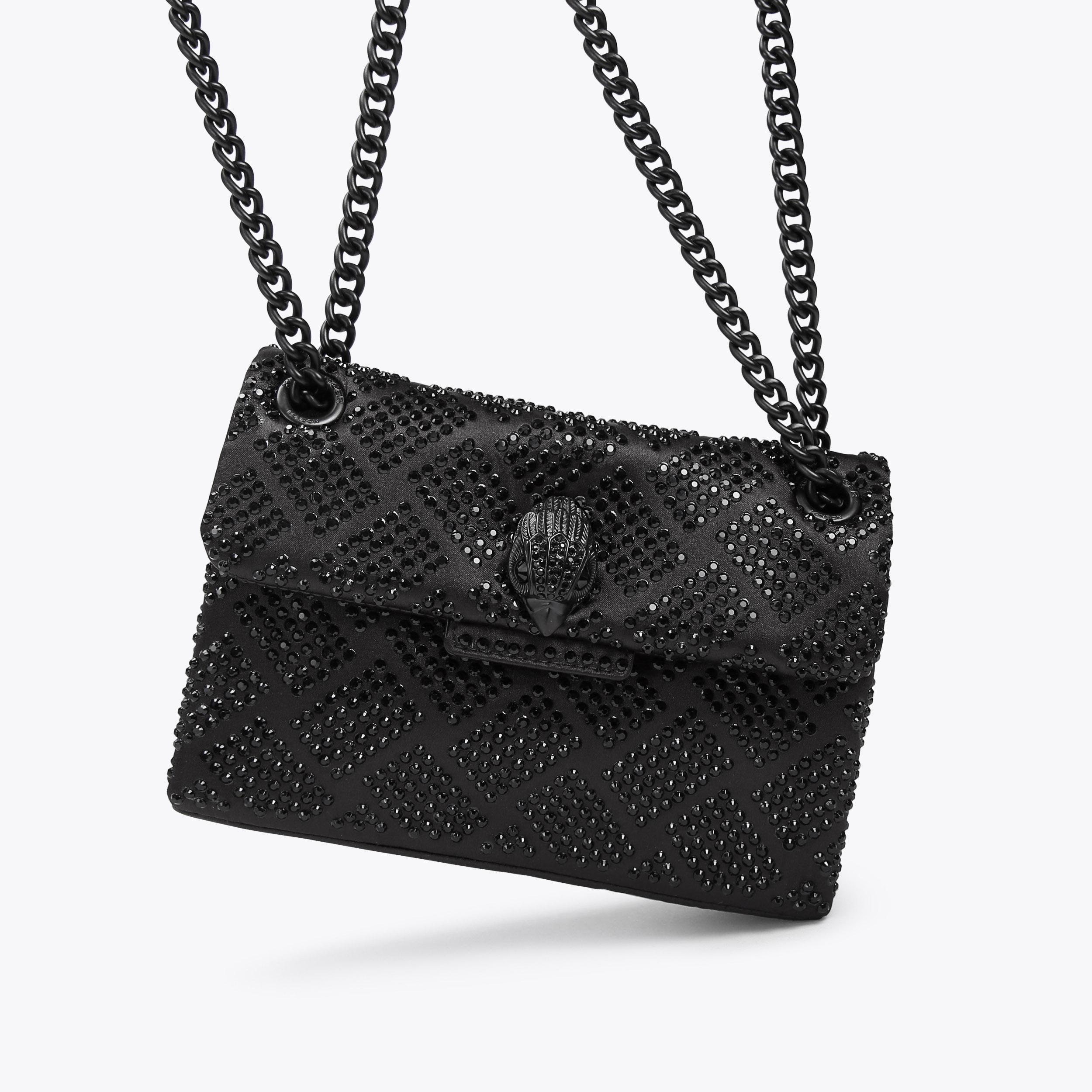 FABRIC MINI KENSINGTON Black Crystal Cross Body Fabric Bag by KURT ...