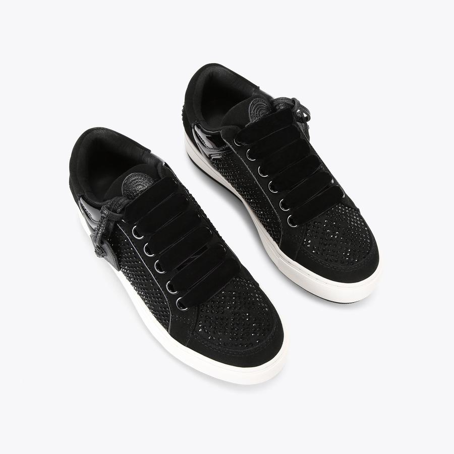 SOUTHBANK Black Crystal Low Top Sneaker by KURT GEIGER LONDON