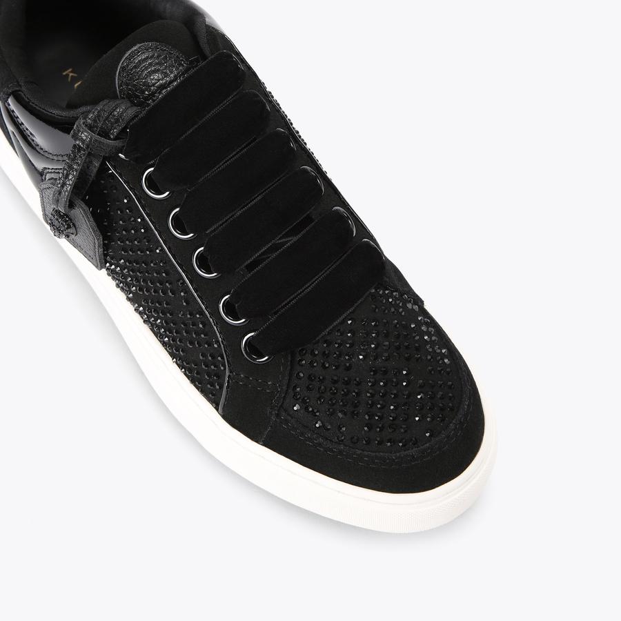SOUTHBANK Black Crystal Low Top Sneaker by KURT GEIGER LONDON