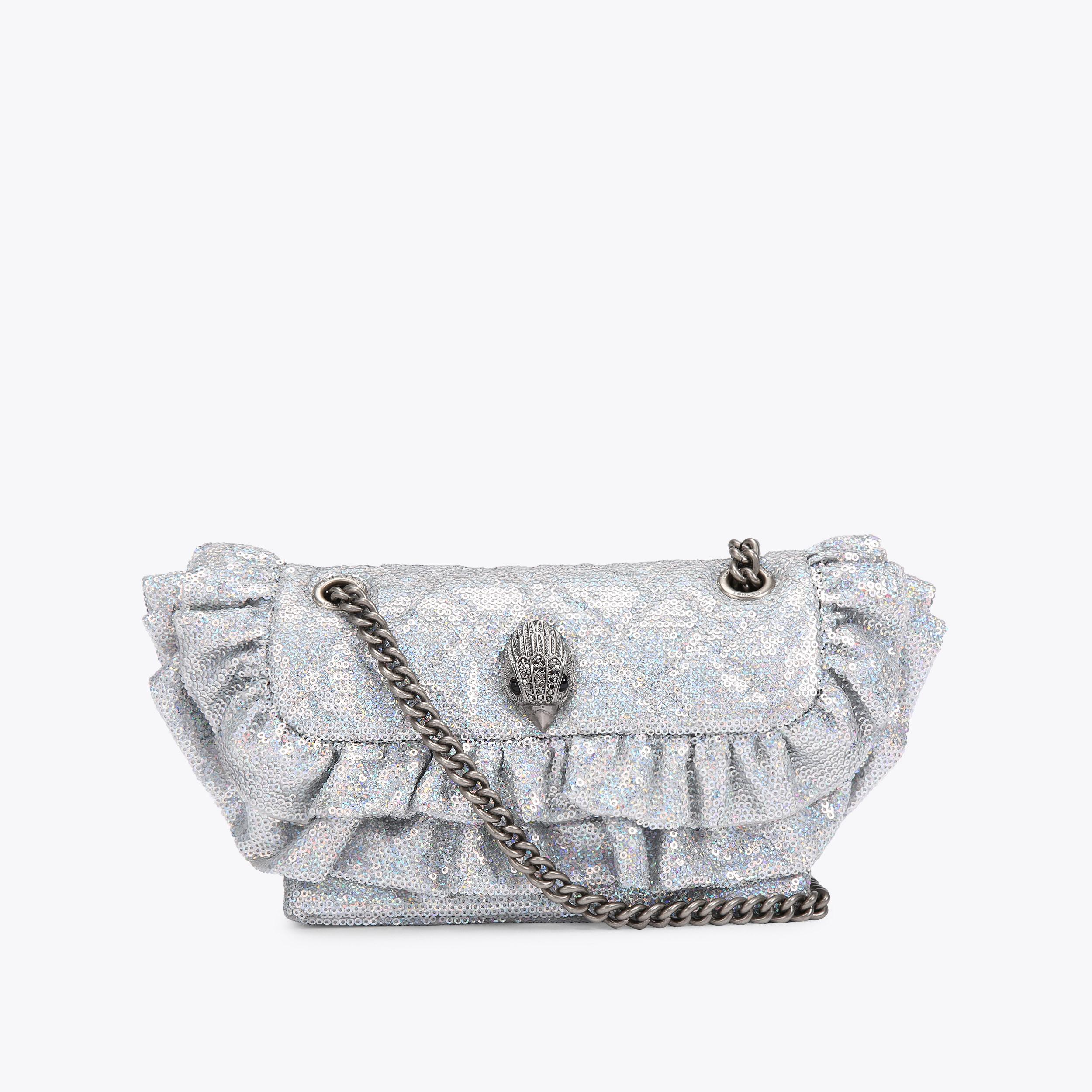 KURT GEIGER LONDON SILVER GLITTER shops SPARKLE CROSSBODY KENSINGTON