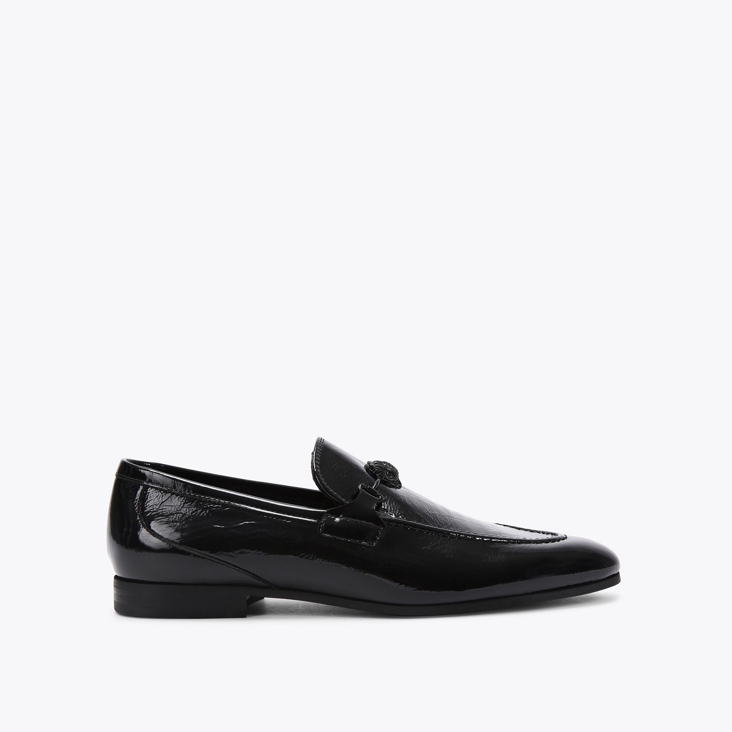 ALISTAIR Black Patent Leather Slip On Loafers by KURT GEIGER LONDON