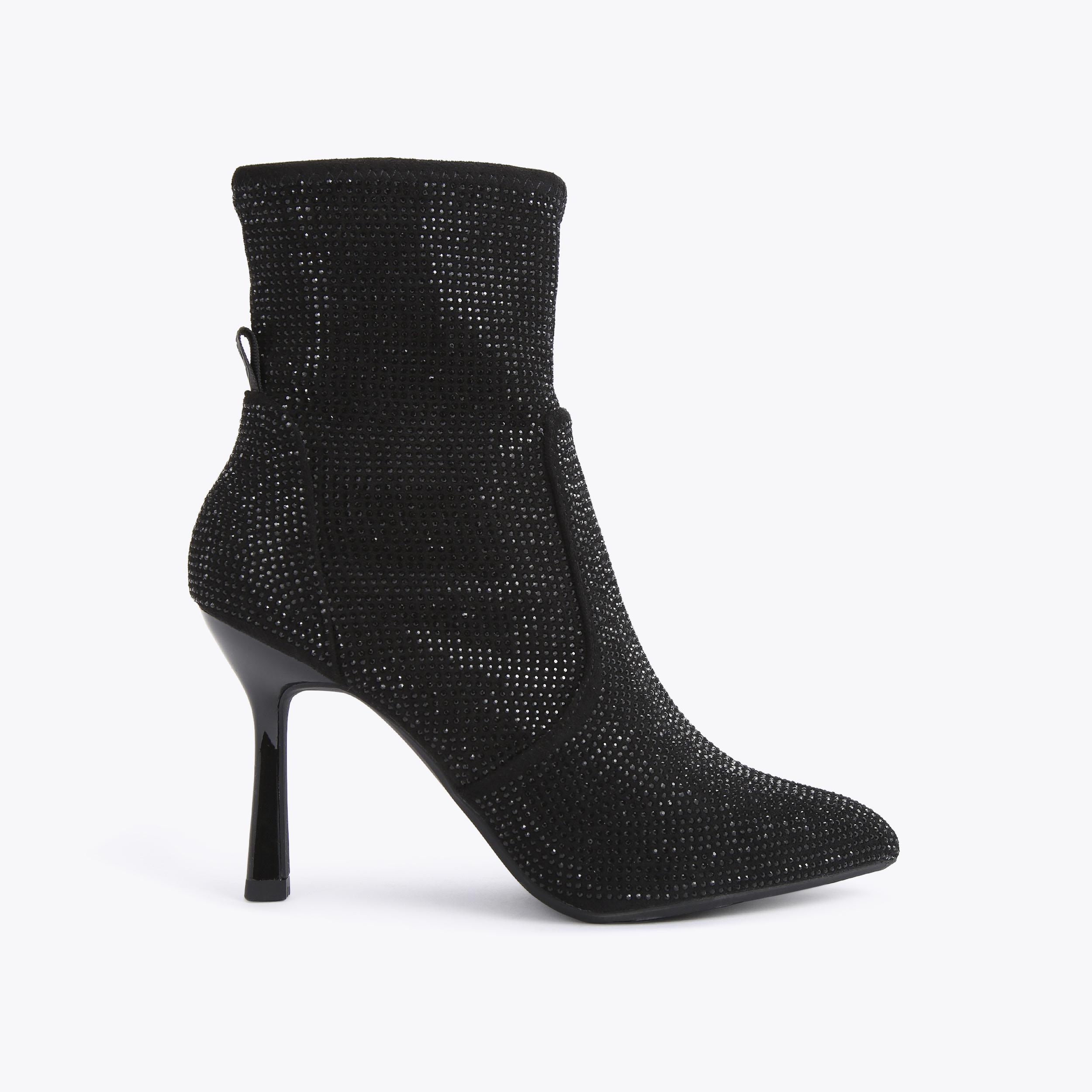 FRANCESCA BLING Black Crystal Ankle Boots by KG KURT GEIGER