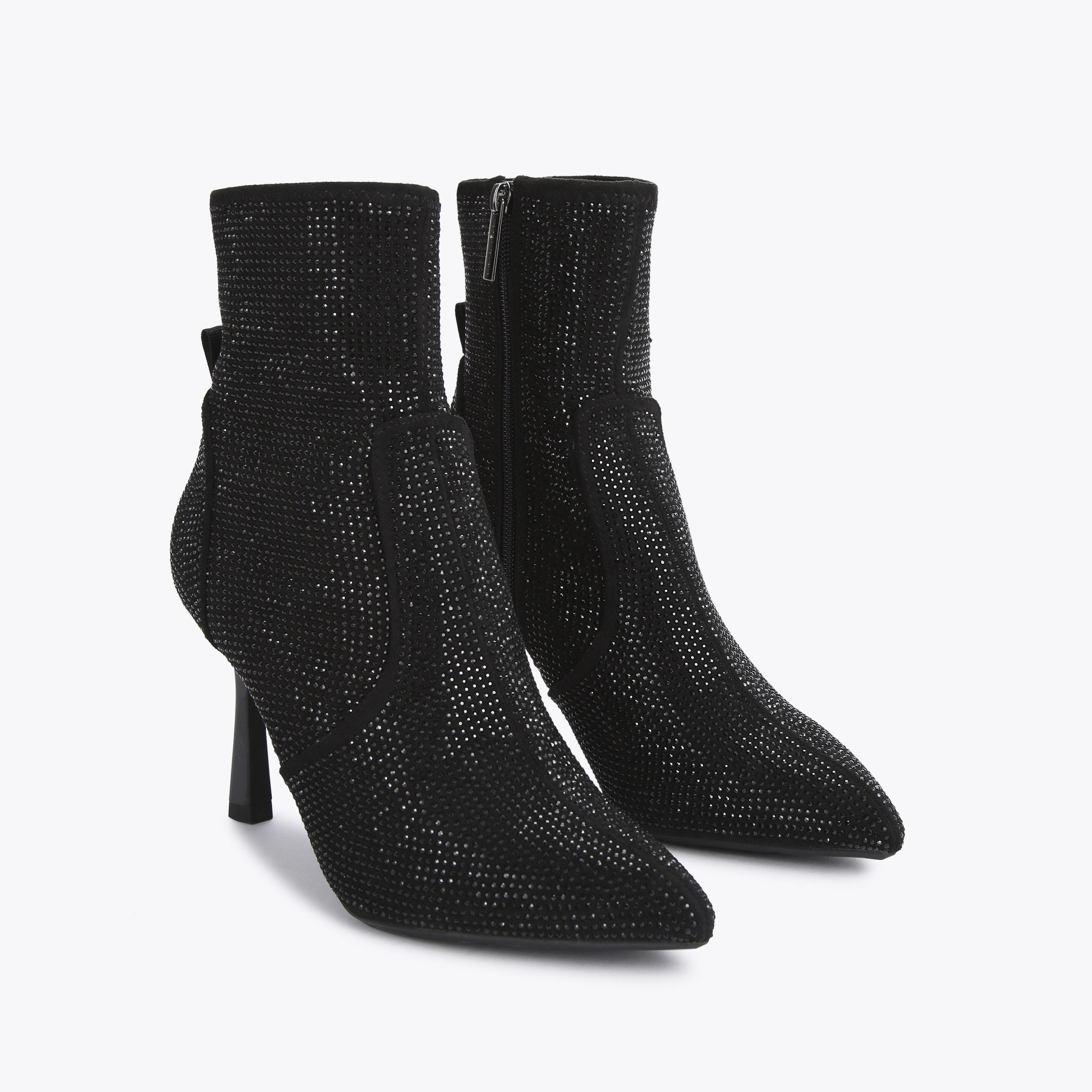 FRANCESCA BLING Black Crystal Ankle Boots by KG KURT GEIGER