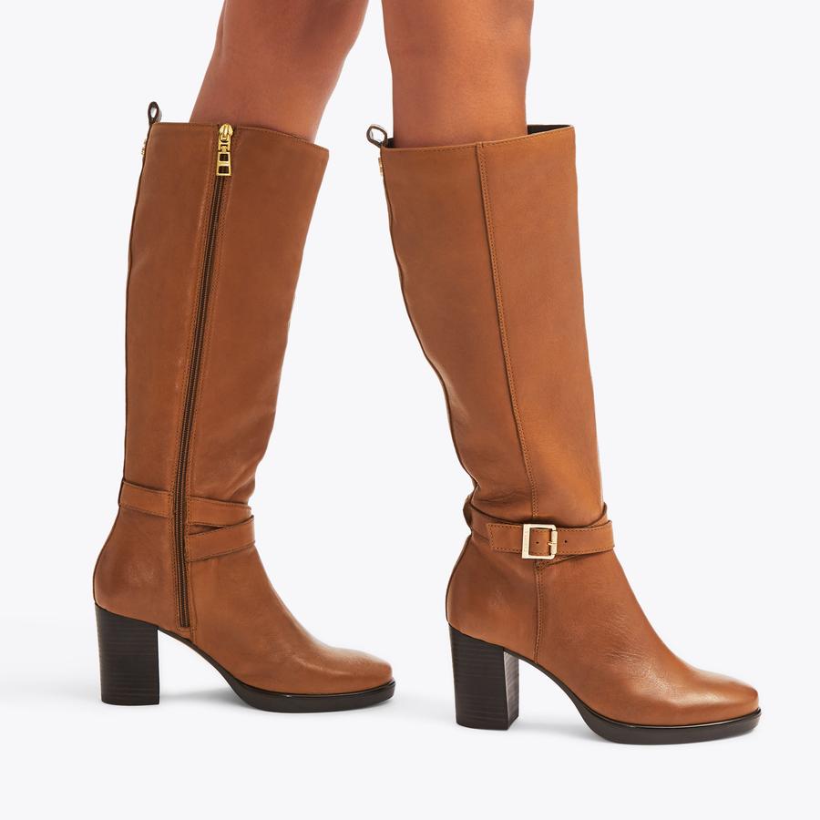 Women's Knee-High Heels Boots Black Vessy - - ZAZOO.PL