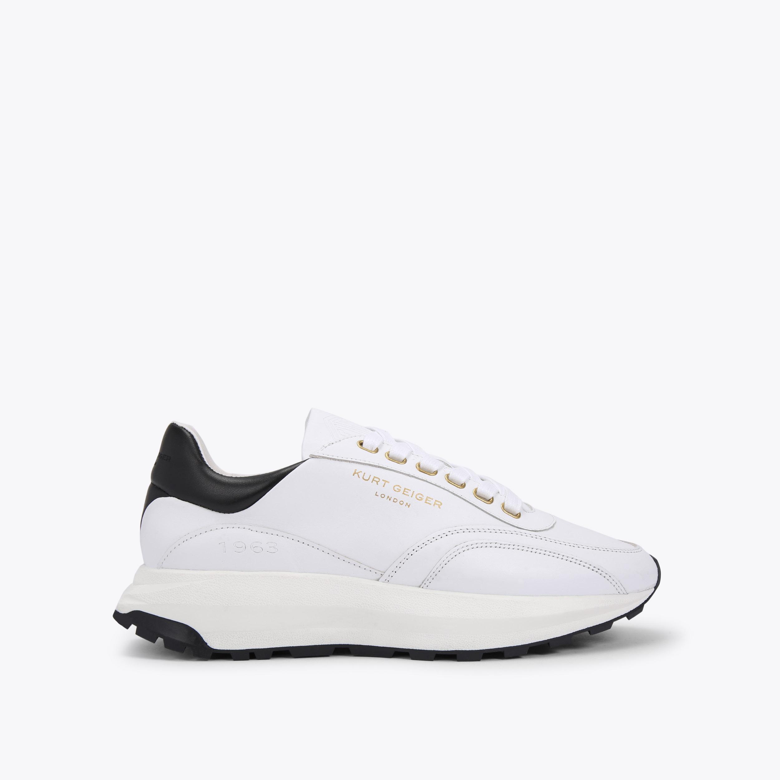 GASPAR White Leather Lace Up Sneaker by KURT GEIGER LONDON