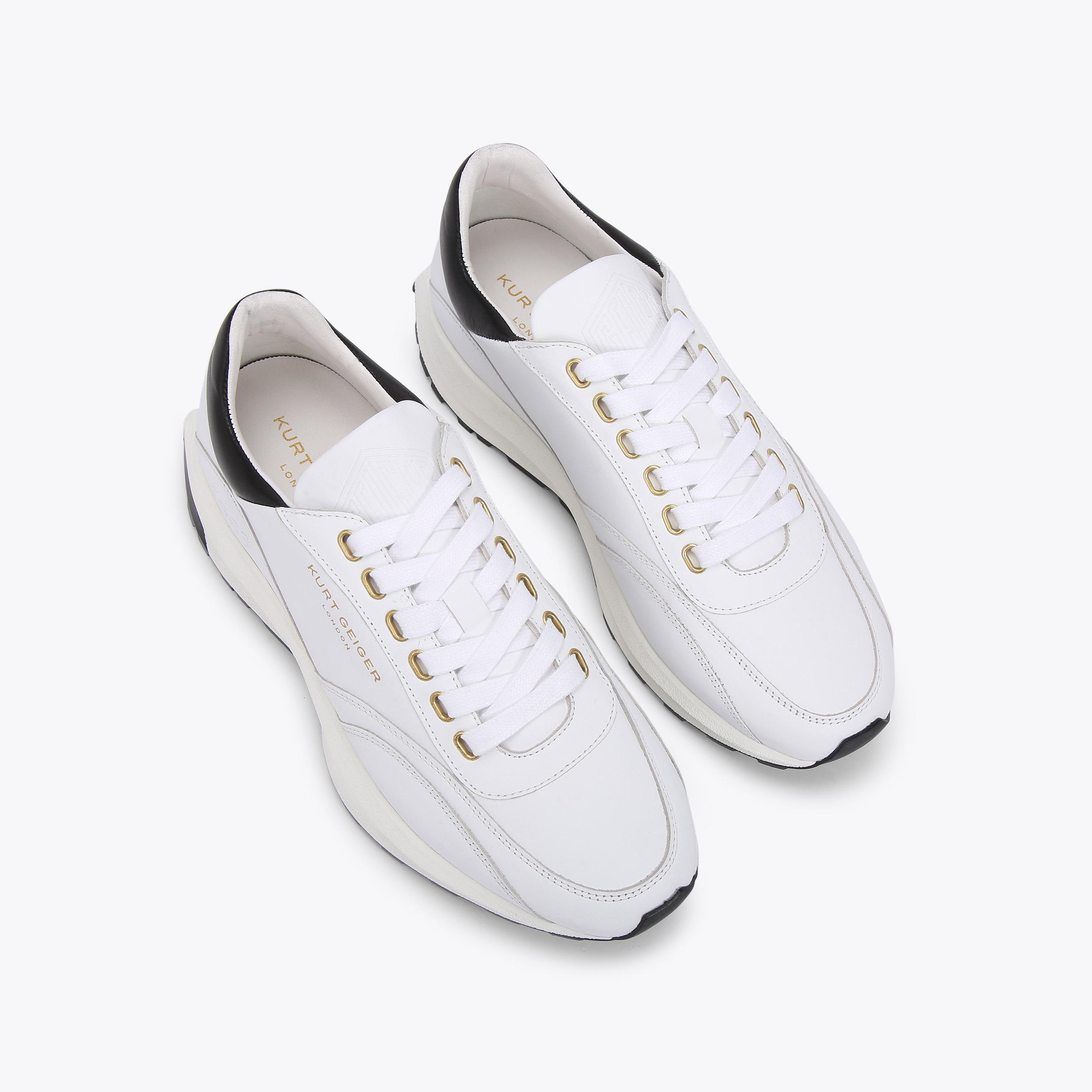 GASPAR White Leather Lace Up Sneaker by KURT GEIGER LONDON