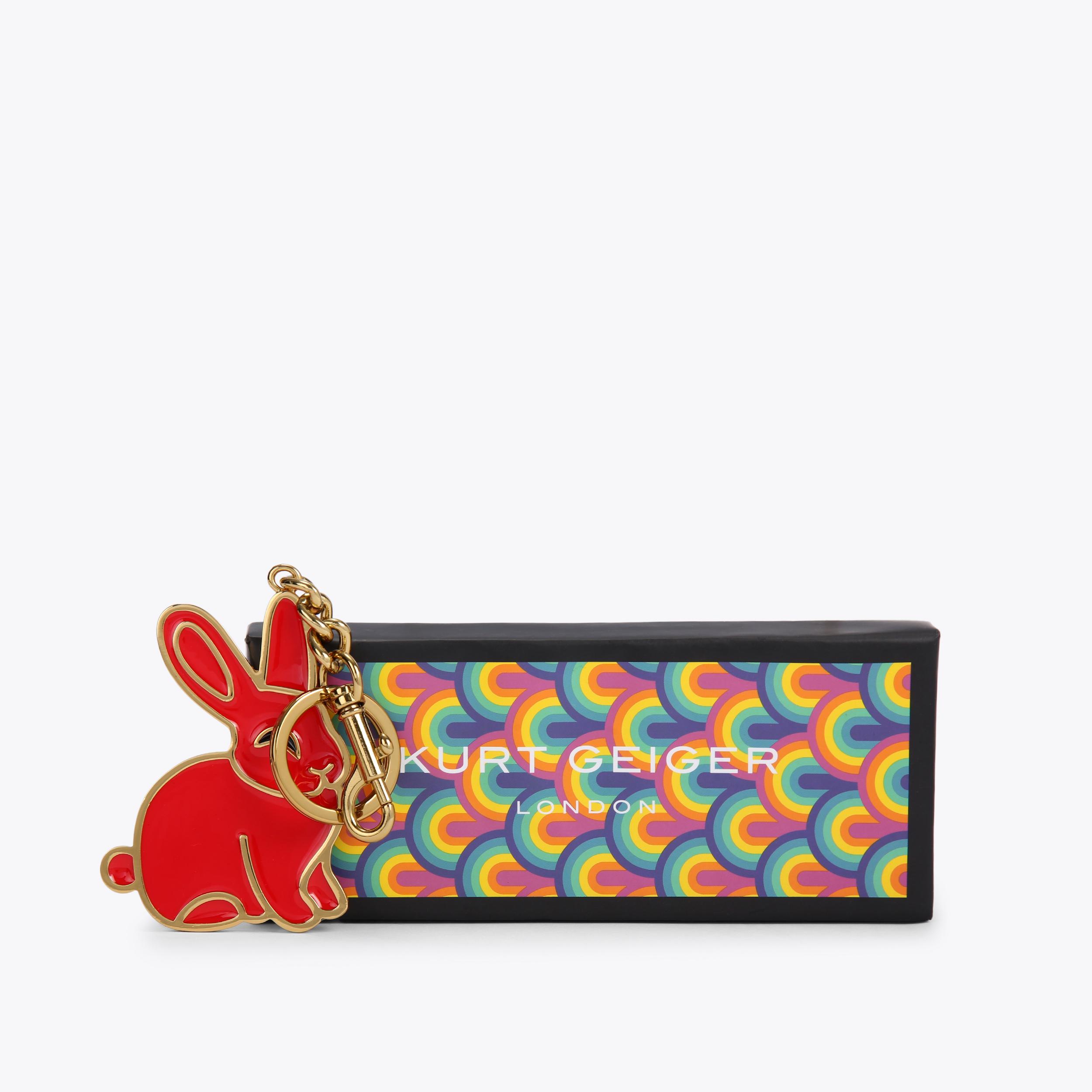RABBIT KEYRING Red Rabbit Glitter Keyring by KURT GEIGER LONDON