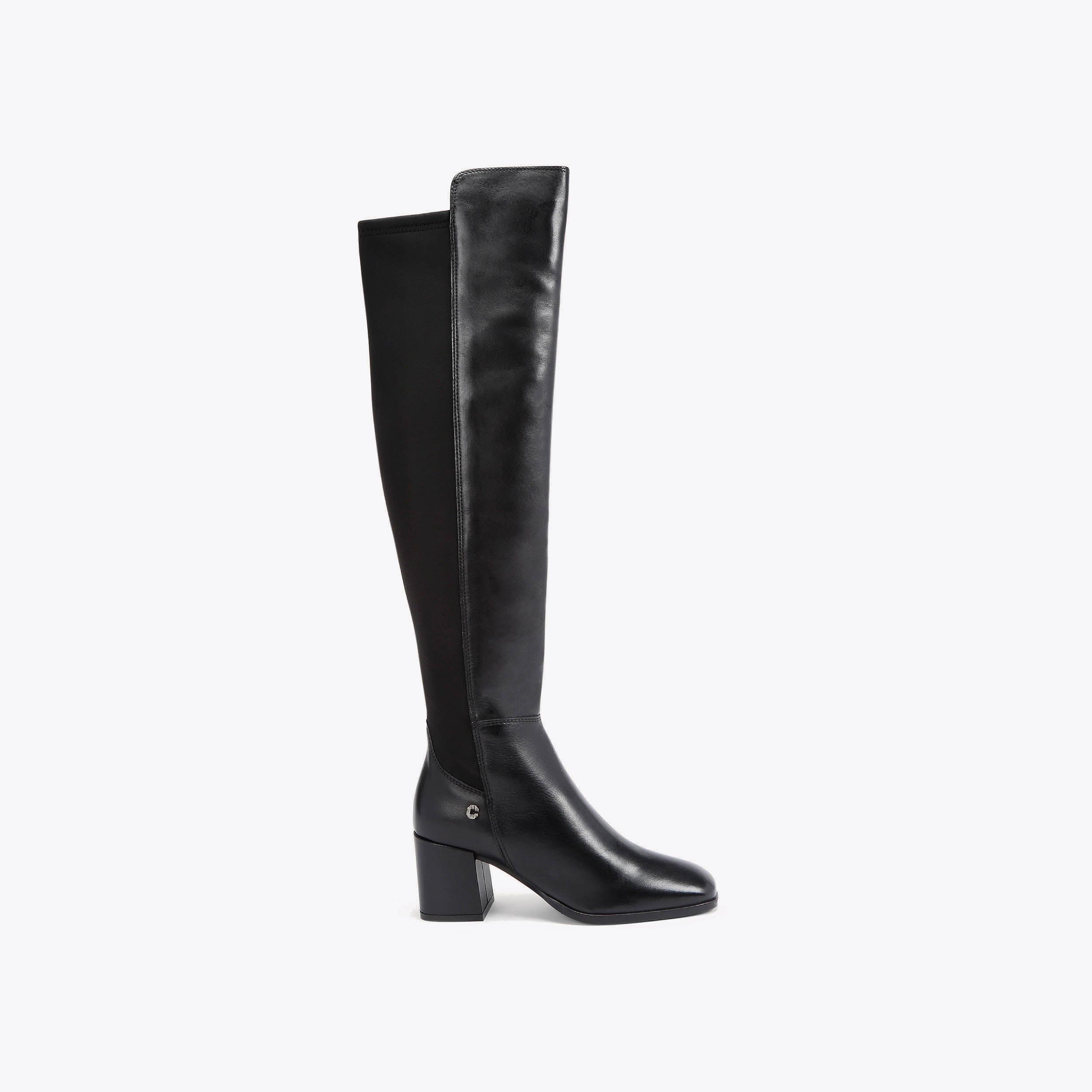 SOOTHE OTK Black Leather Over The Knee Boot by CARVELA COMFORT