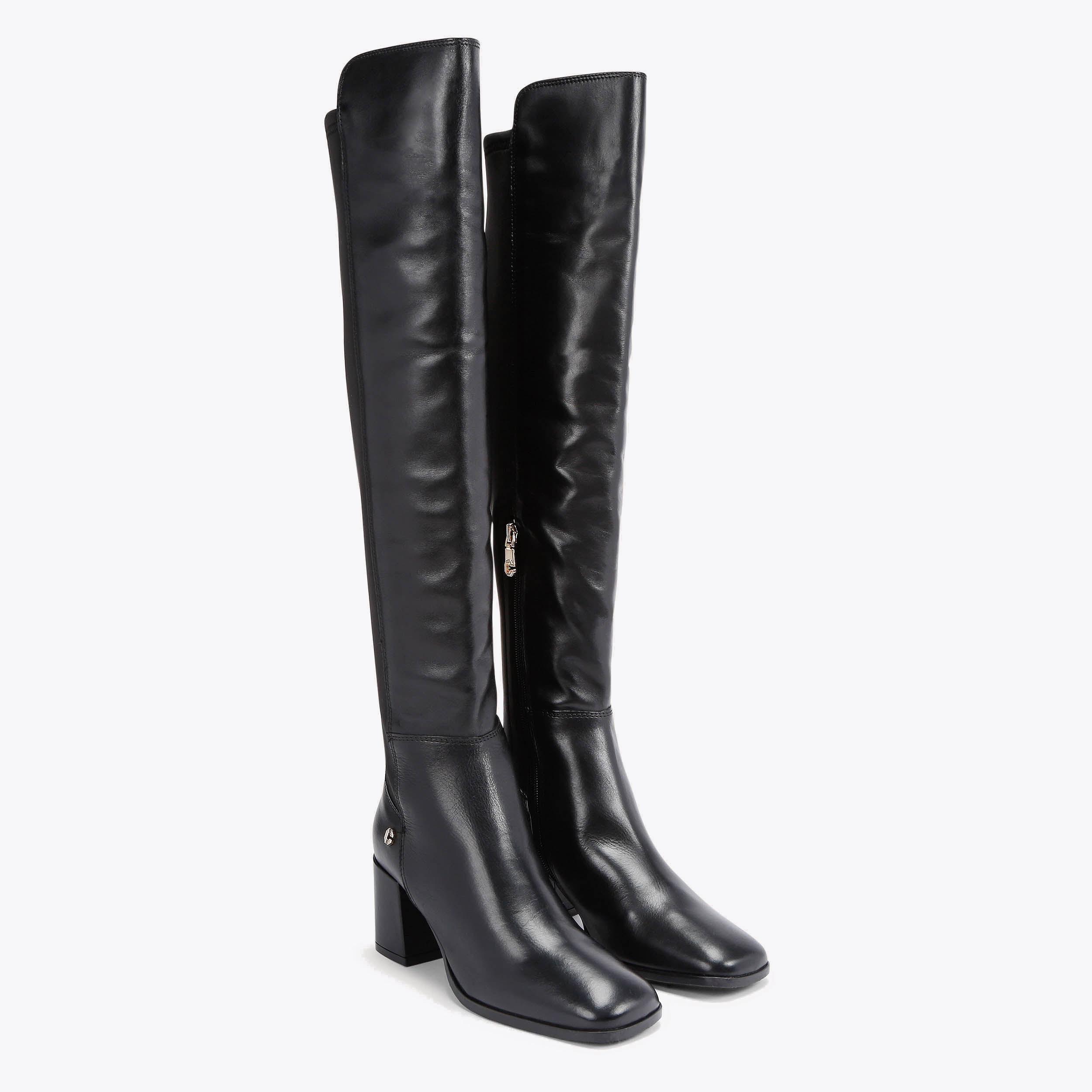 SOOTHE OTK Black Leather Over The Knee Boot by CARVELA COMFORT