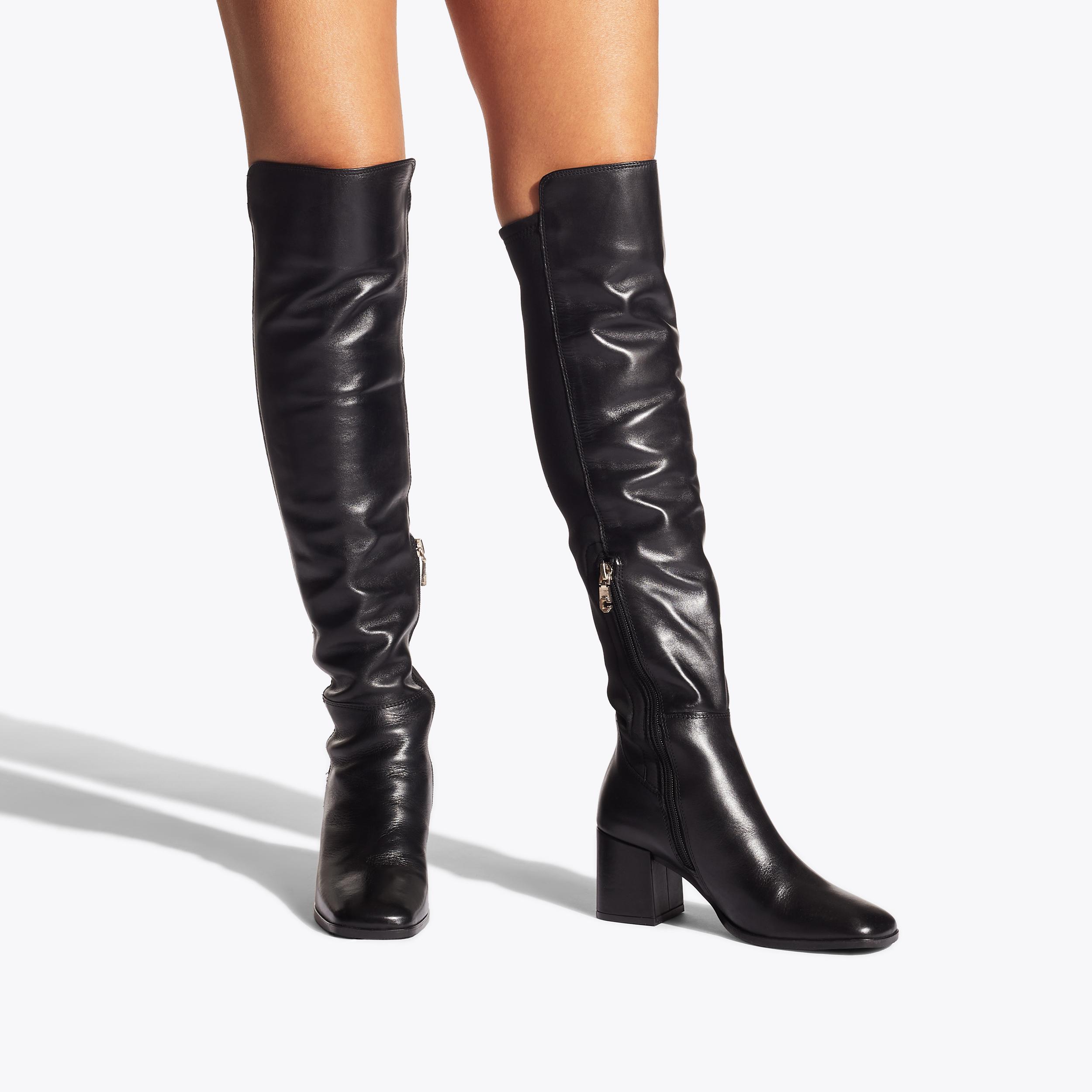 SOOTHE OTK Black Leather Over The Knee Boot by CARVELA COMFORT