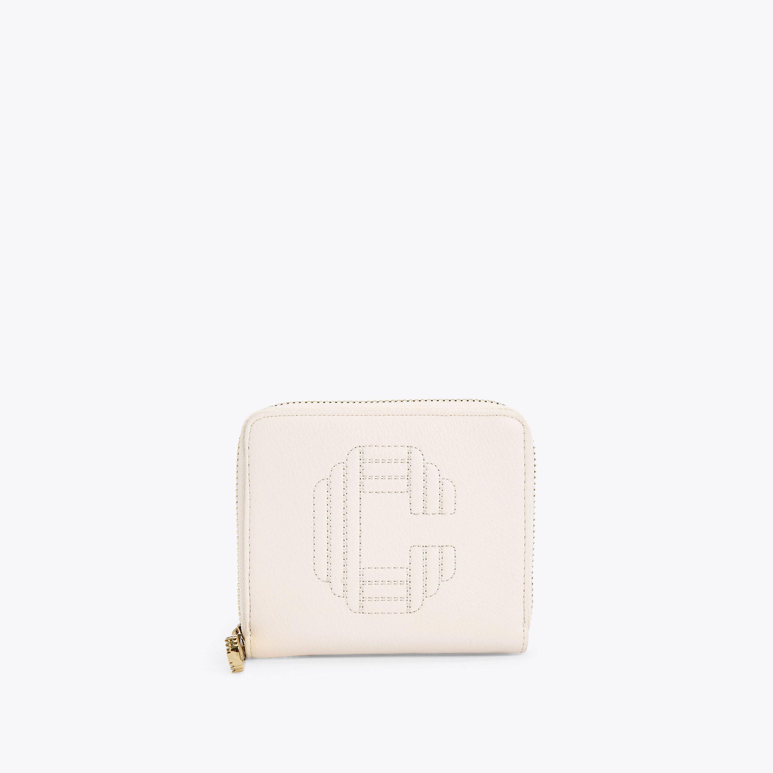 ICON SQ WALLET Bone Zip Around Wallet by CARVELA