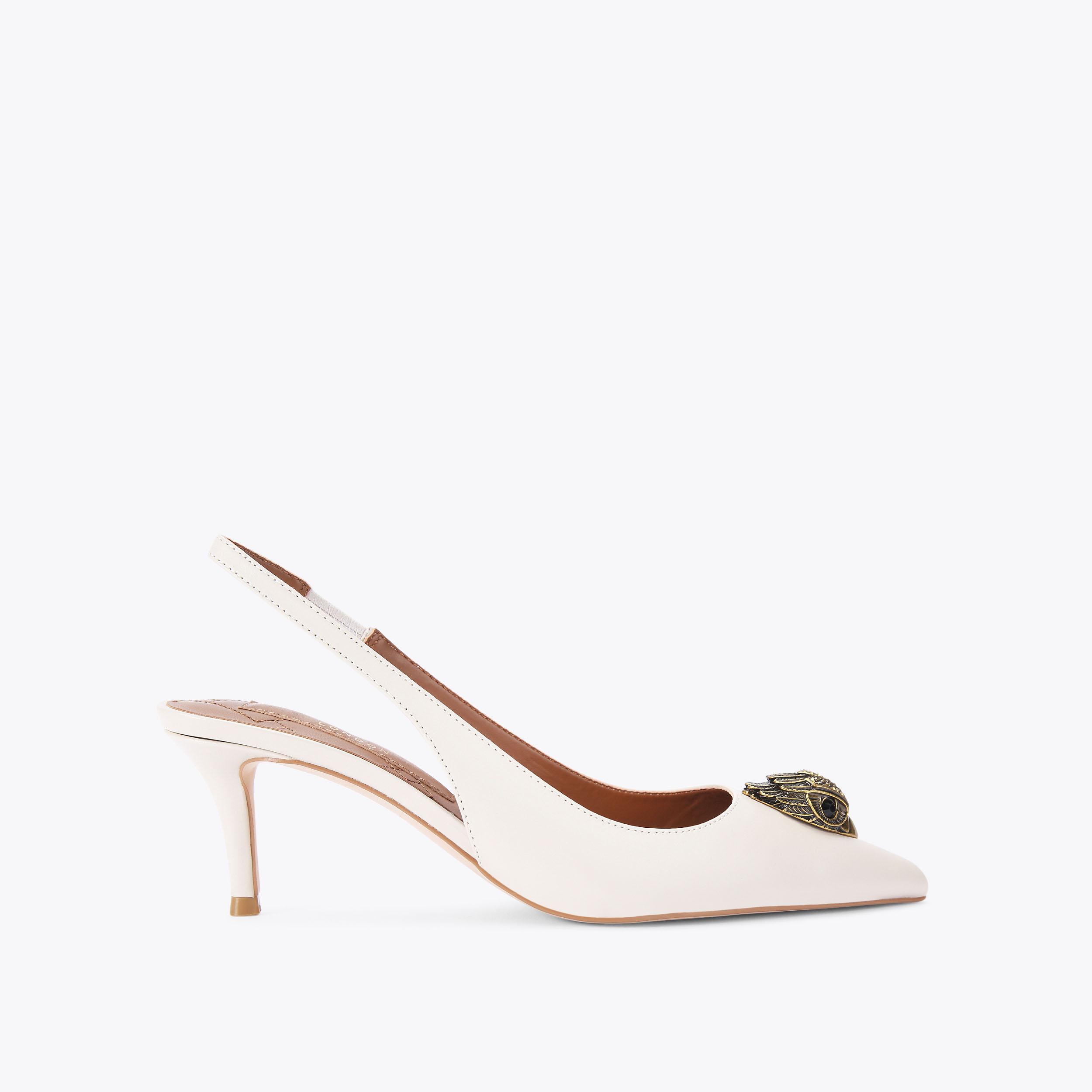 BELGRAVIA SLING BACK WHITE SLINGBACK HEELS by KURT GEIGER LONDON