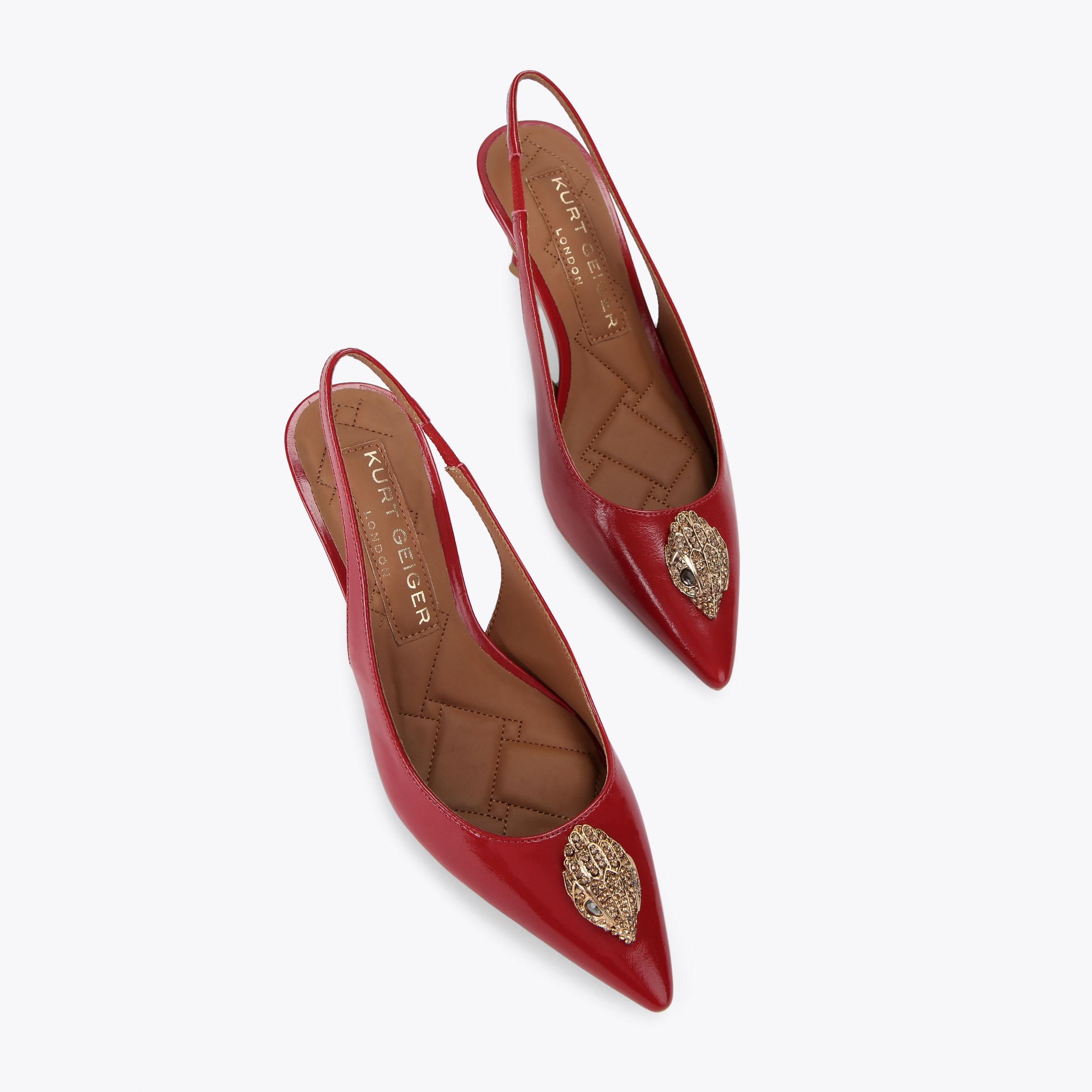 BELGRAVIA SLING BACK Red Patent Slingback heel by KURT GEIGER LONDON