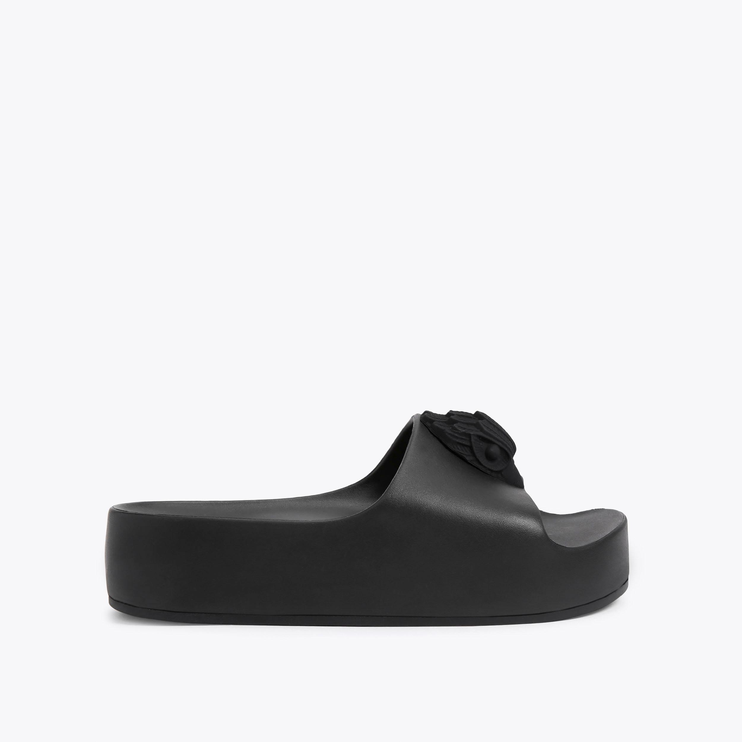 EAGLE CHUNKY SLIDE Black Slide On Sandals by KURT GEIGER LONDON