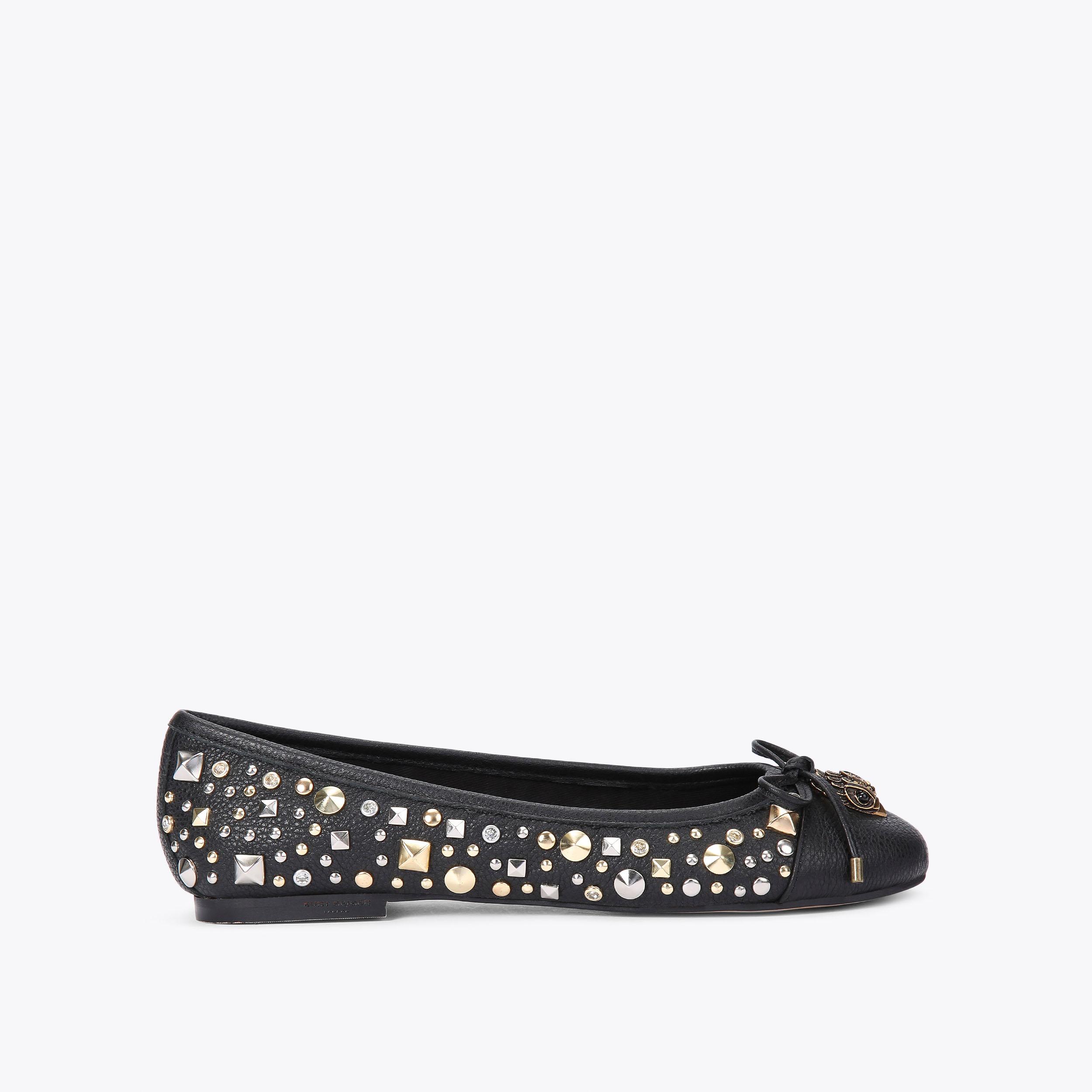 EAGLE BALLERINA Black Slip On Flats by KURT GEIGER LONDON