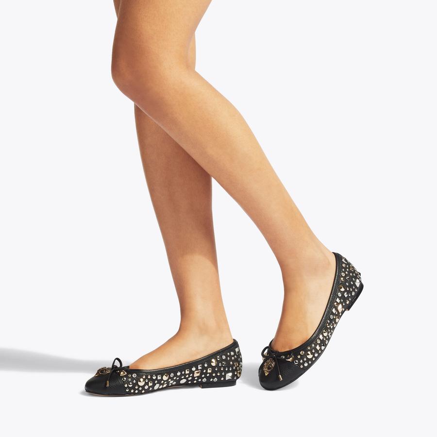 EAGLE BALLERINA Black Slip On Flats by KURT GEIGER LONDON