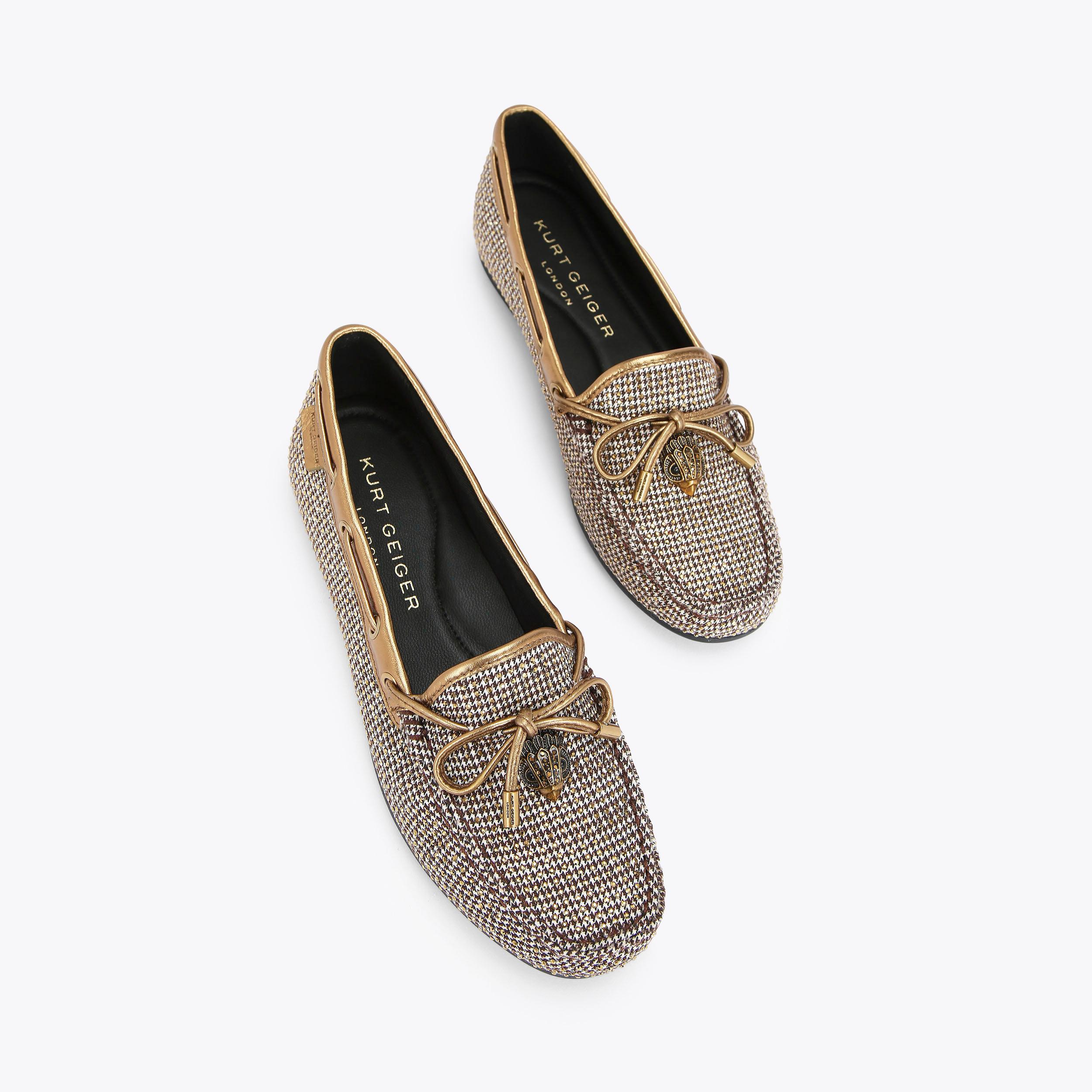 EAGLE MOCCASIN Houndstooth Slip On Shoe by KURT GEIGER