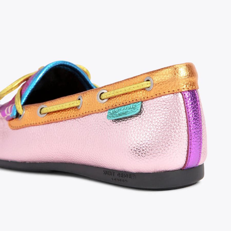 EAGLE MOCCASIN Multi Colour Textured Leather Slip On Shoe by KURT GEIGER LONDON