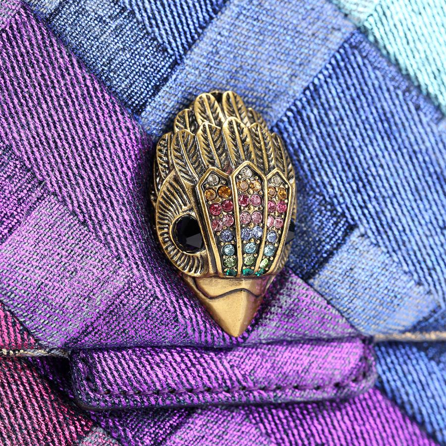 小物 lingernine501 LARGE KENSINGTON SOFT Rainbow Denim Woven Shoulder Bag by