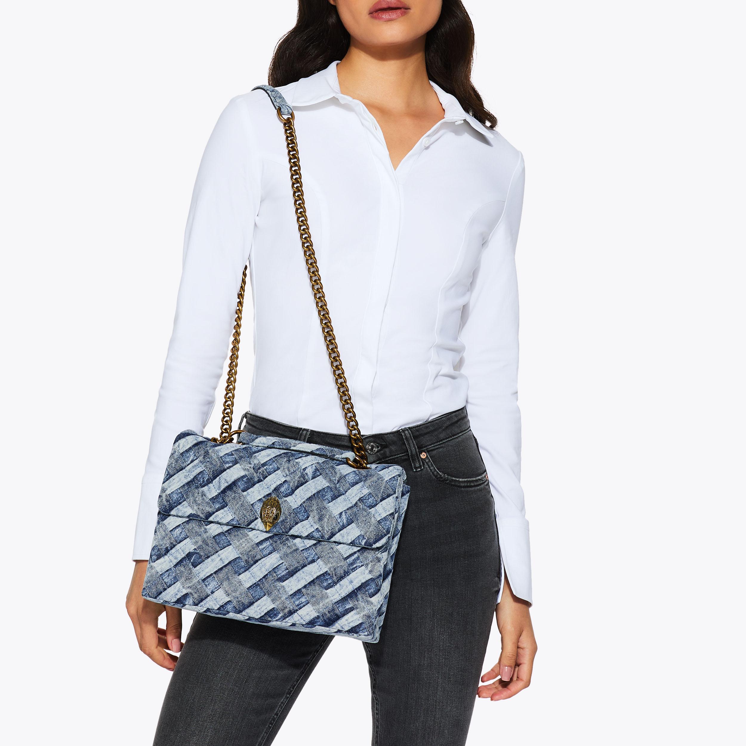 LARGE KENSINGTON SOFT Blue Shoulder Bag by KURT GEIGER LONDON