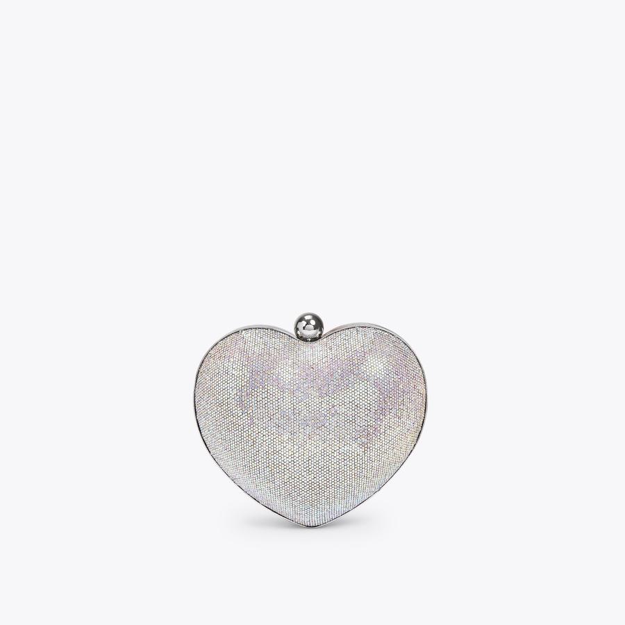 期間限定値下げsilver crystal heart clutch Crystal Heart Clutch - Etsy