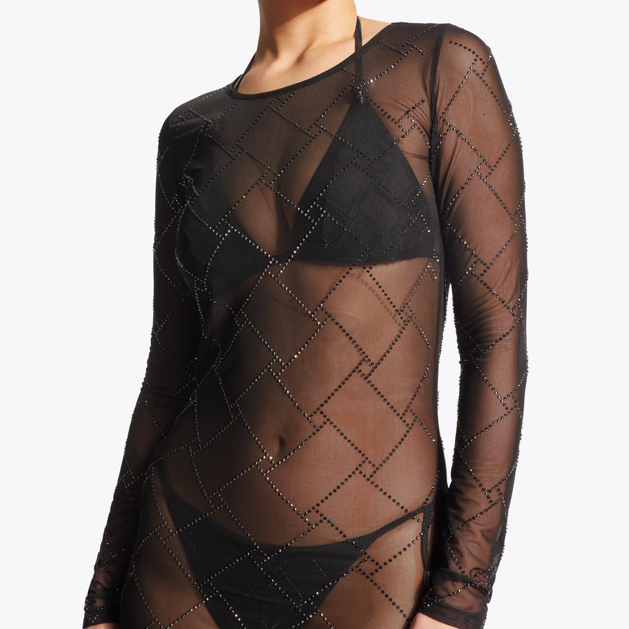 QUILTING MESH DRESS Black Dress by KURT GEIGER LONDON