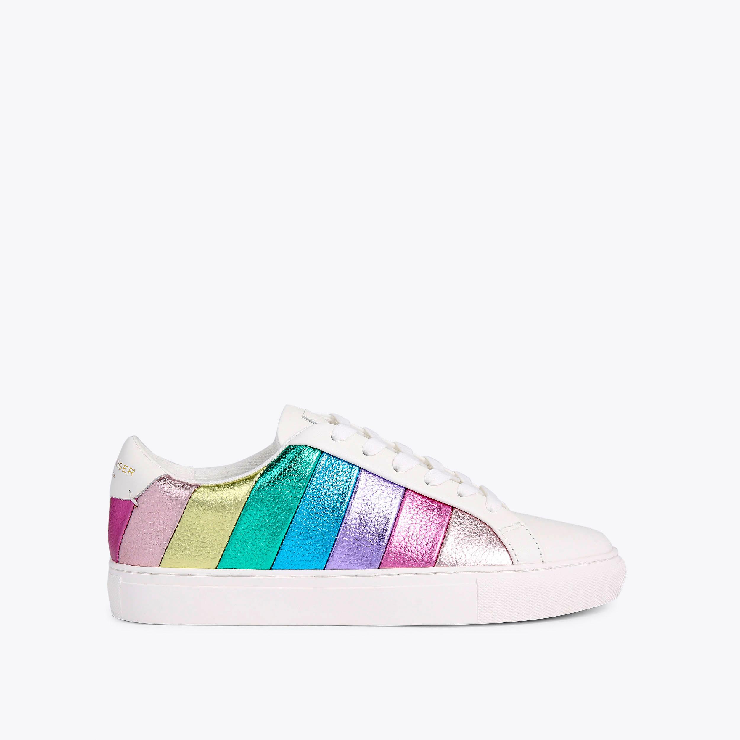 LANE STRIPE Pastel Rainbow Stripe Sneaker by KURT GEIGER LONDON