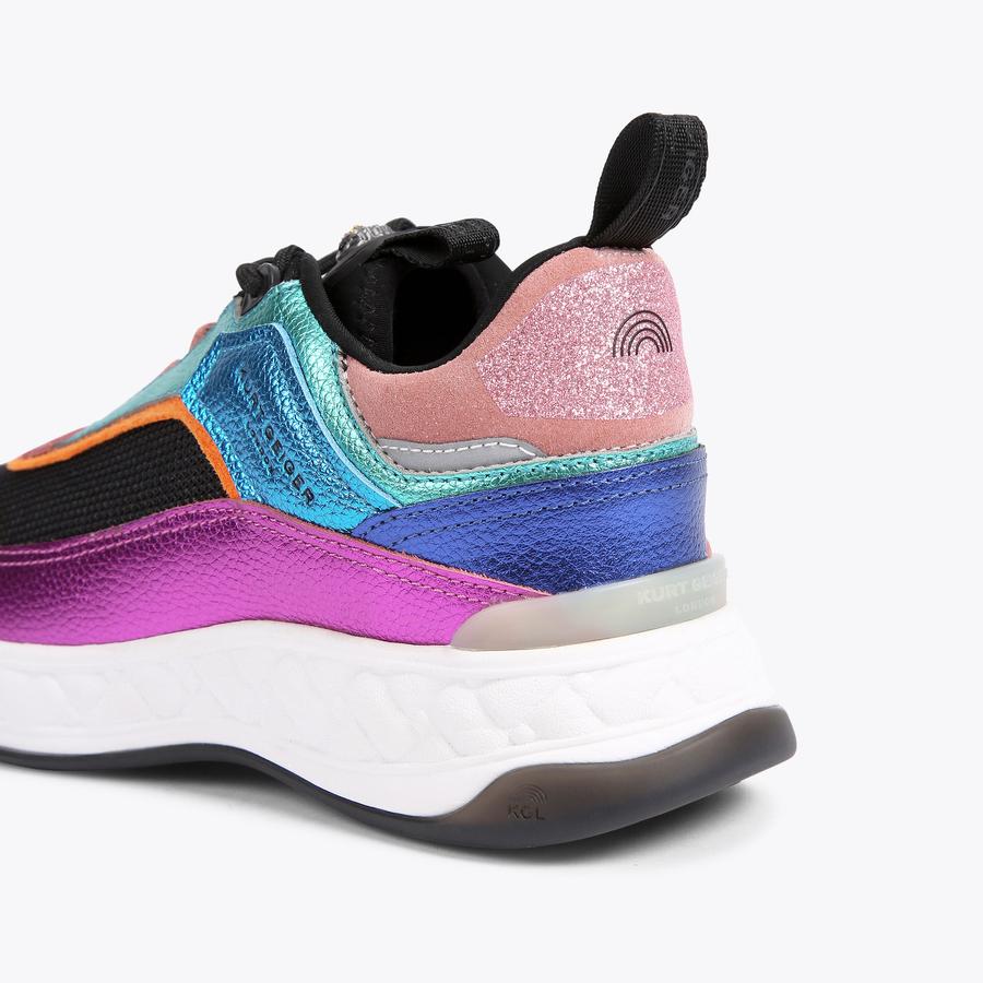PGG カーキ　Hitomi KENSINGTON SNEAKER Multi-Colour Lace Up Chunky Trainers by
