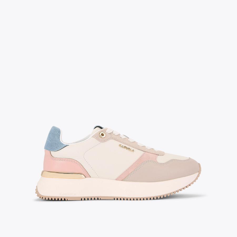 FLARE White and gold tone trainers by CARVELA