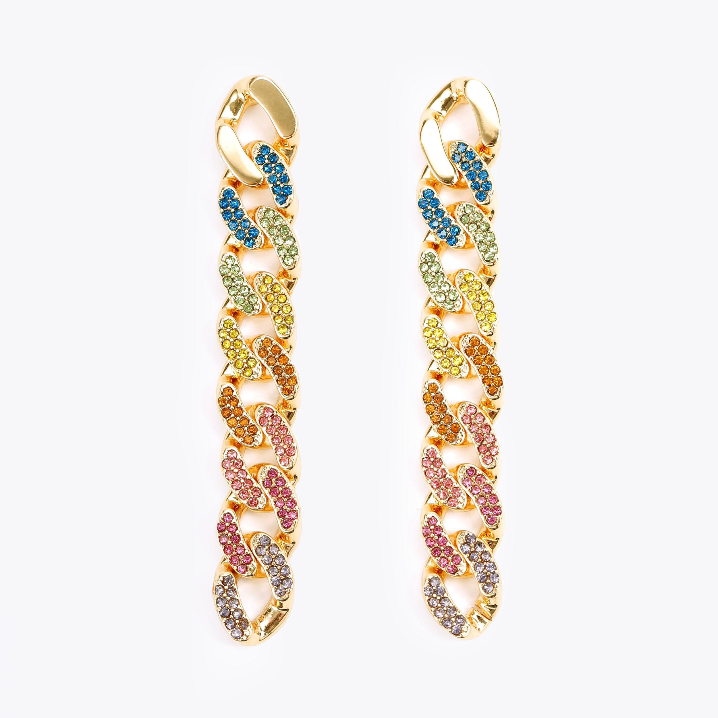 RAINBOW CHAIN LINEARS Chain Drop Earring by KURT GEIGER LONDON