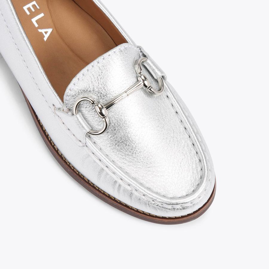 CLICK 2 Silver Loafers by CARVELA COMFORT