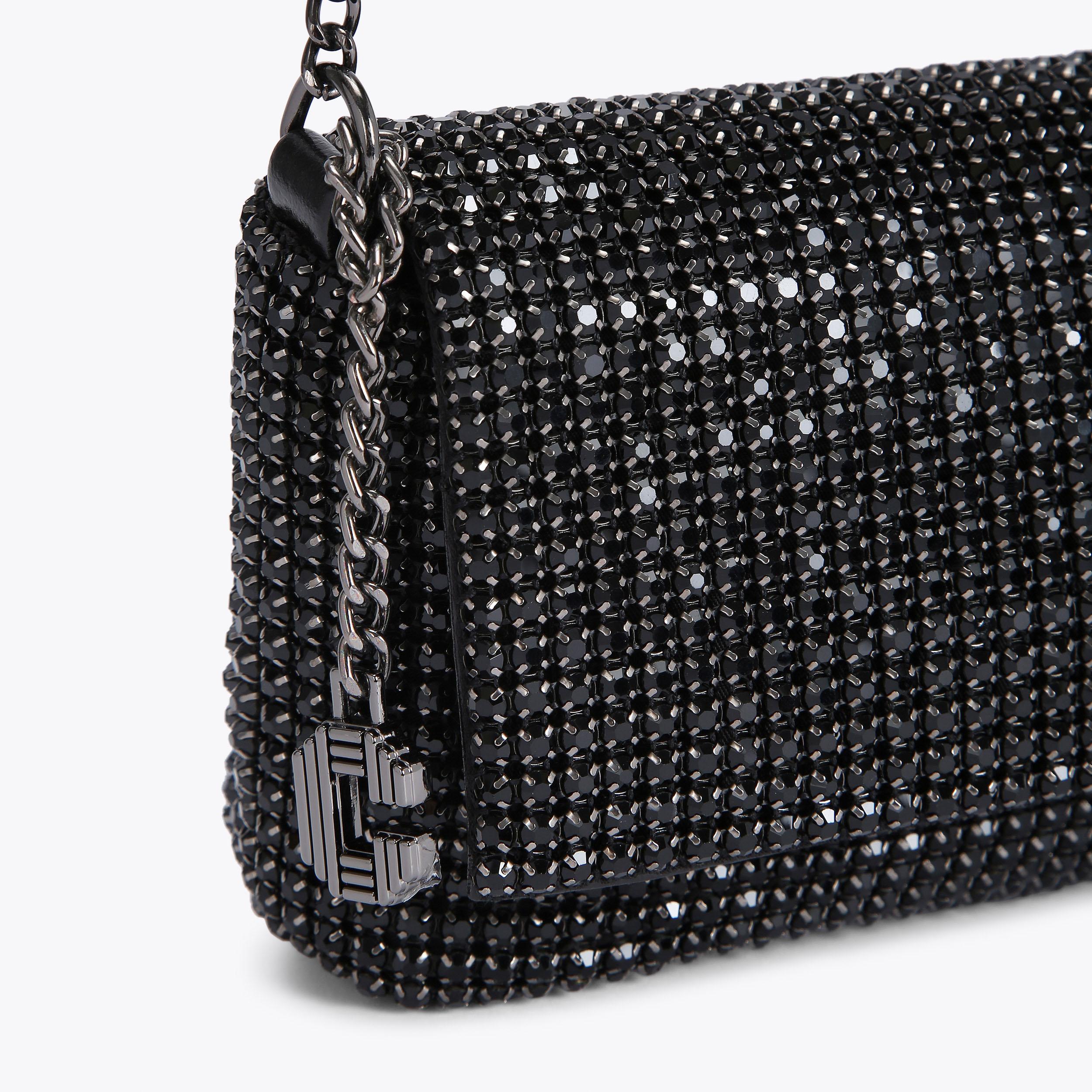 ★NlCK&NLCOLE★ CRYSTAL NYLON COMBI BOSTON BAG_BLACK Knurldon 36